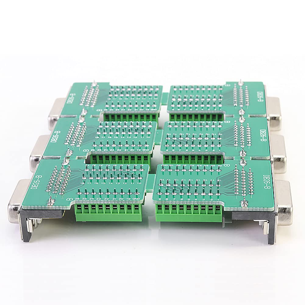 Jienk Db26 Female Solderless Breakout Connector, Rs232 D Sub Serial To 26 Pin Port Terminal Solderfree Adapter With Case Accesso