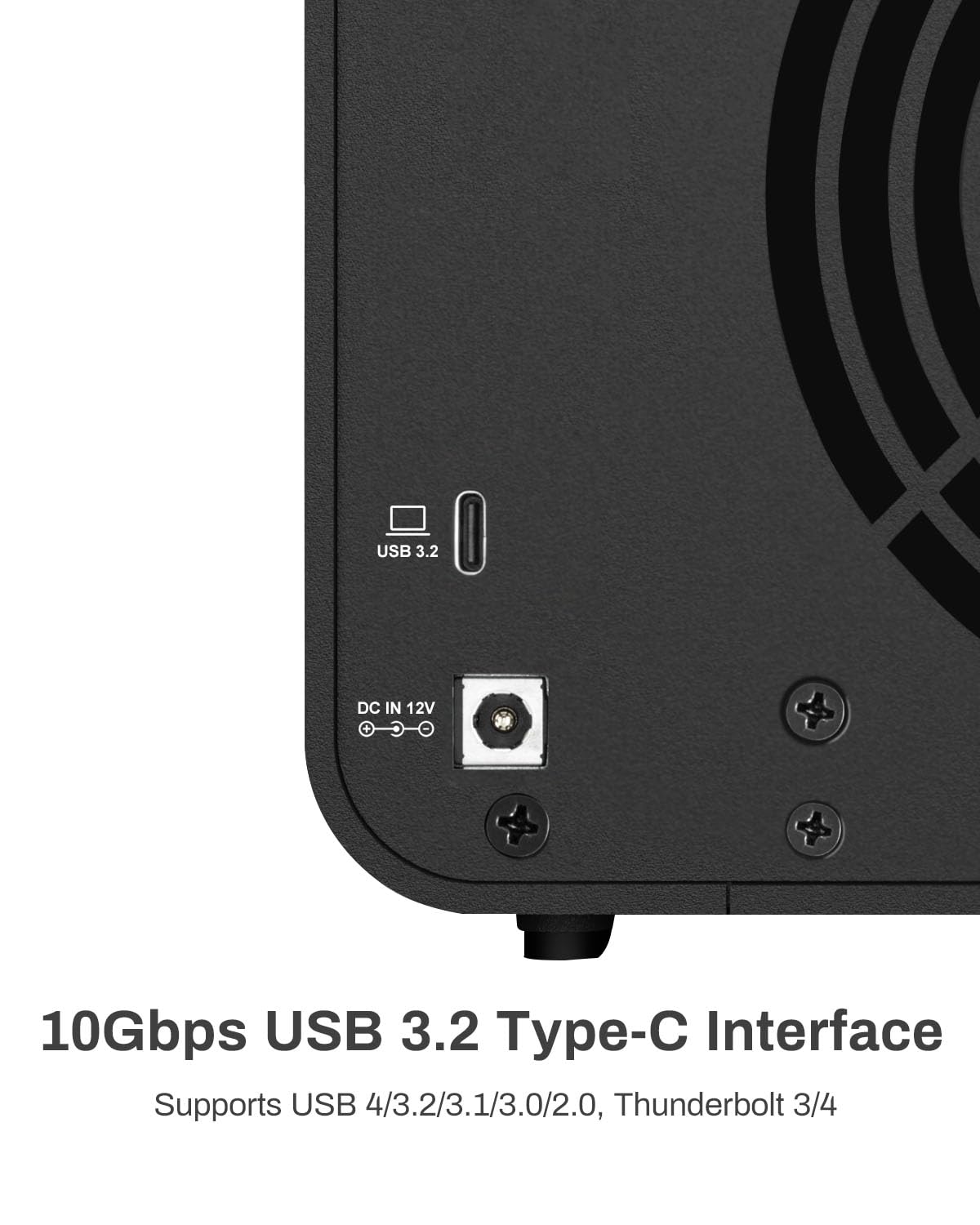 Terramaster D4-320 External Hard Drive Enclosure - 4Bay Usb 3.2 Gen2 10Gbps Type-C Usb Storage Hot Swappable Plug And Play (Disk
