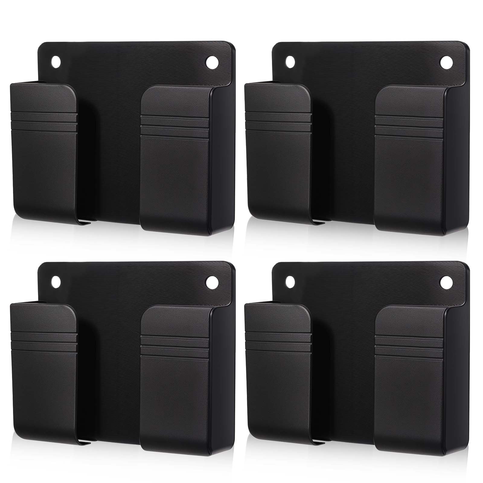 4 Pack Wall Mounted Phone Holder, Phone Stand Self Adhesive with Charging Hole, Compatible with All Smartphone Phone Cradle Beds