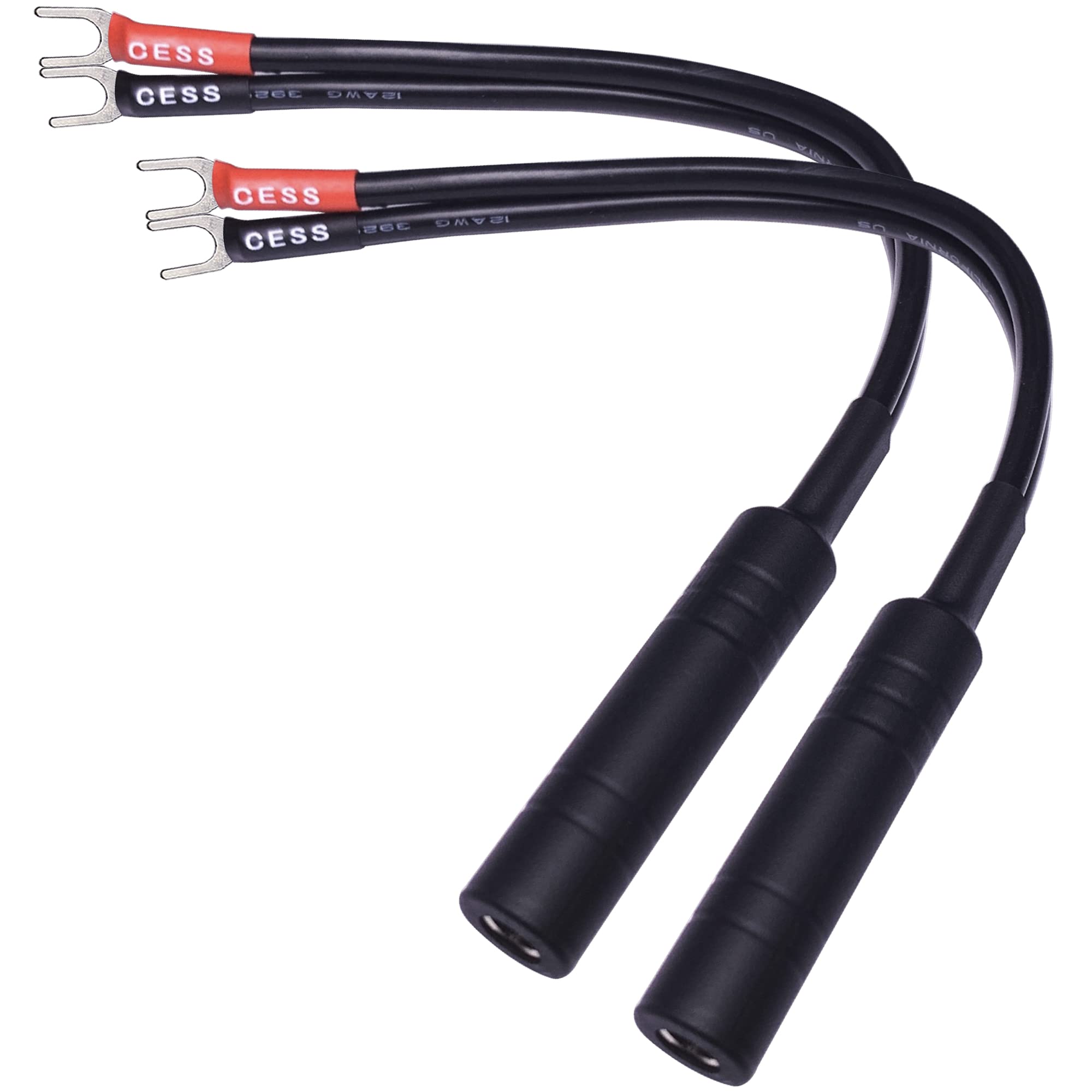 Cncess Cess 002S Barrier Spade Fork To 1/4 Inch Ts Speaker Cable Adapter (Small Spade)