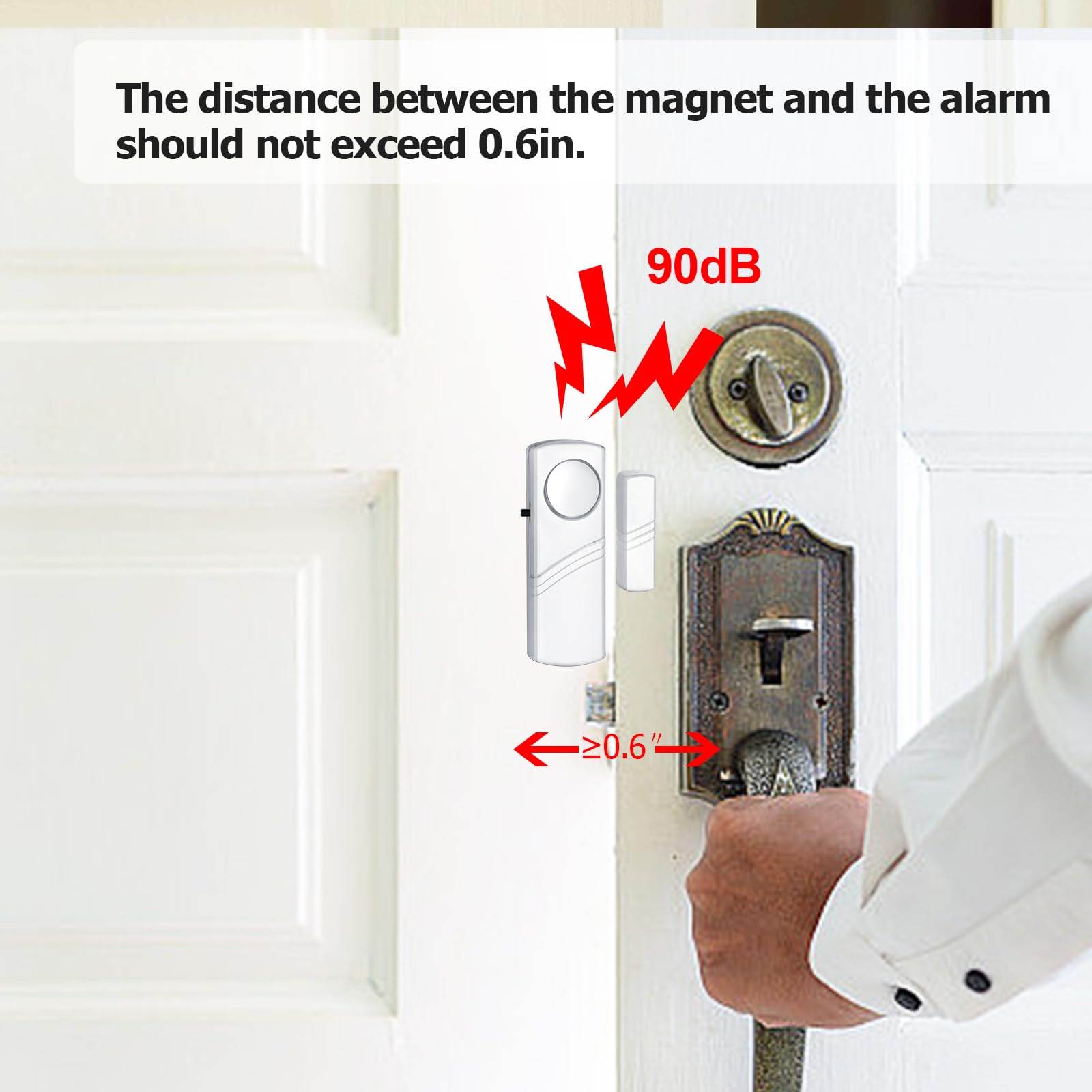 Security Door Window Alarm, 90Db Wireless Sensor Door Window Burglar Alarm, Door Alarms For Kids Safety, Easy Installation Doorb