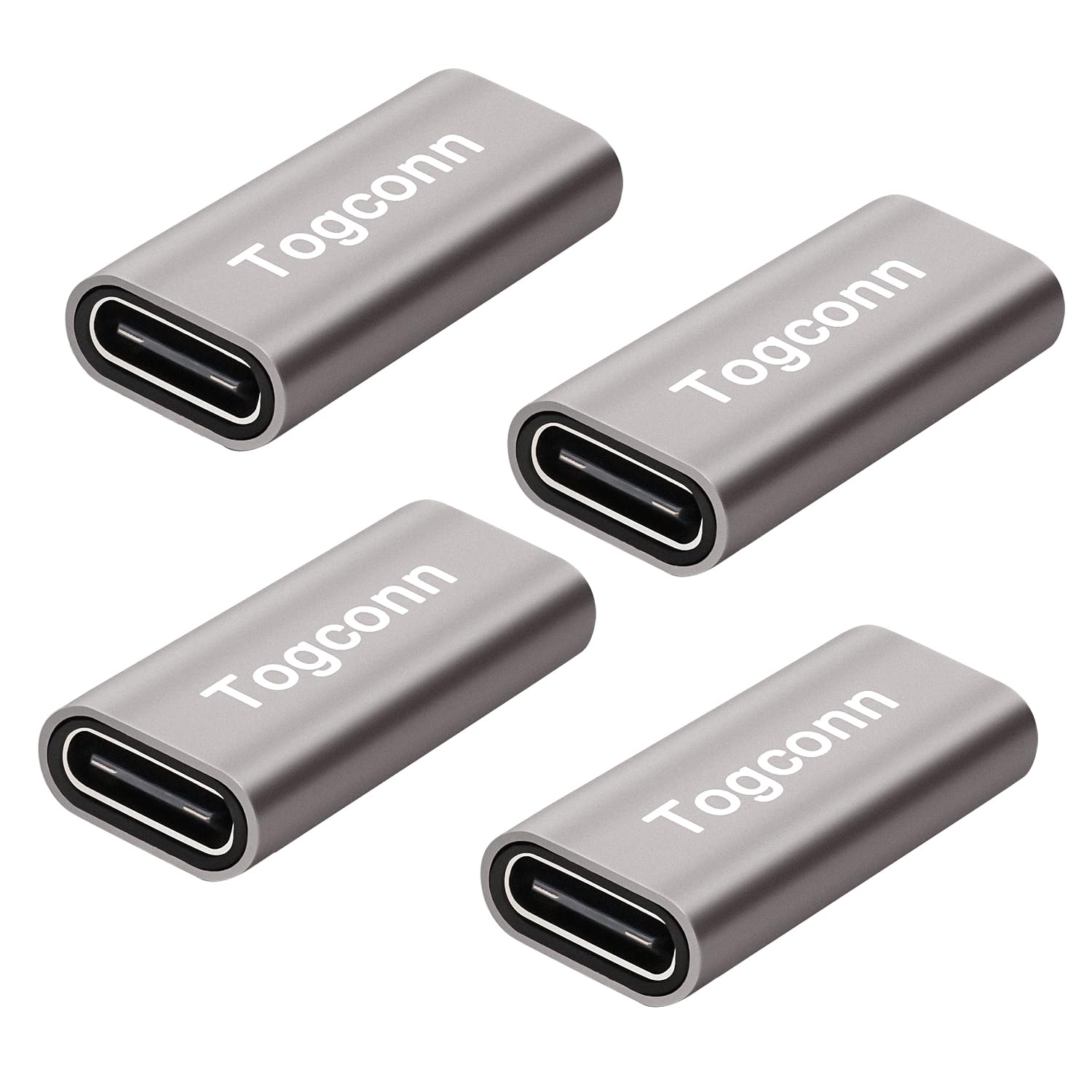 Togconn Usb C Coupler 4 Pack, Usb C Female To Female Connector, Usb Type C Female To Female Extension Adapter Supports Fast Char