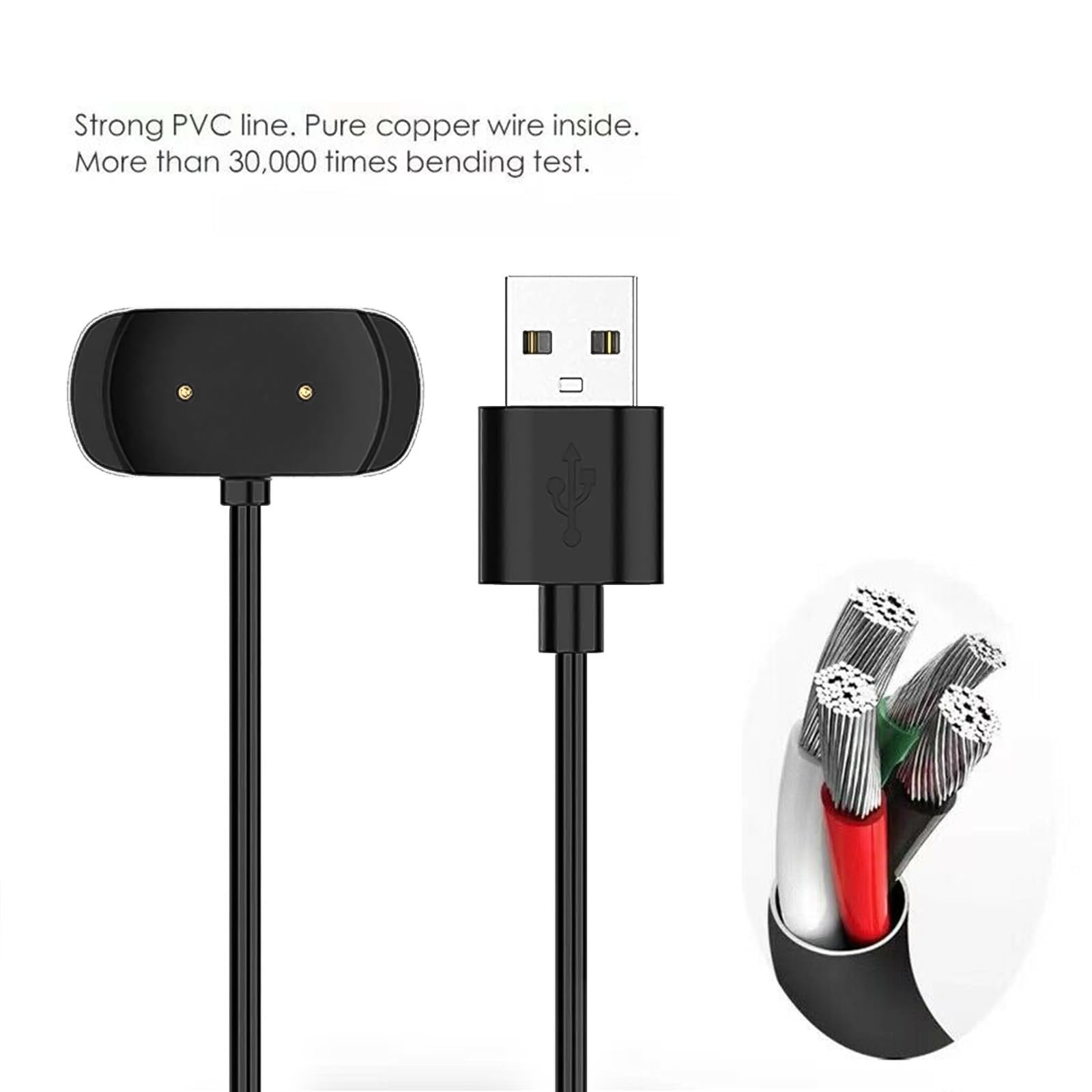 2 Pack Wall Charger For Amazfit Bip 5 Bip U Pro, Bip 3 Pro, Gts 2 2E, Gtr 2 2E, Gtr Mini, Gts4 Mini,Active Edge, Pop Pro,T-Rex P