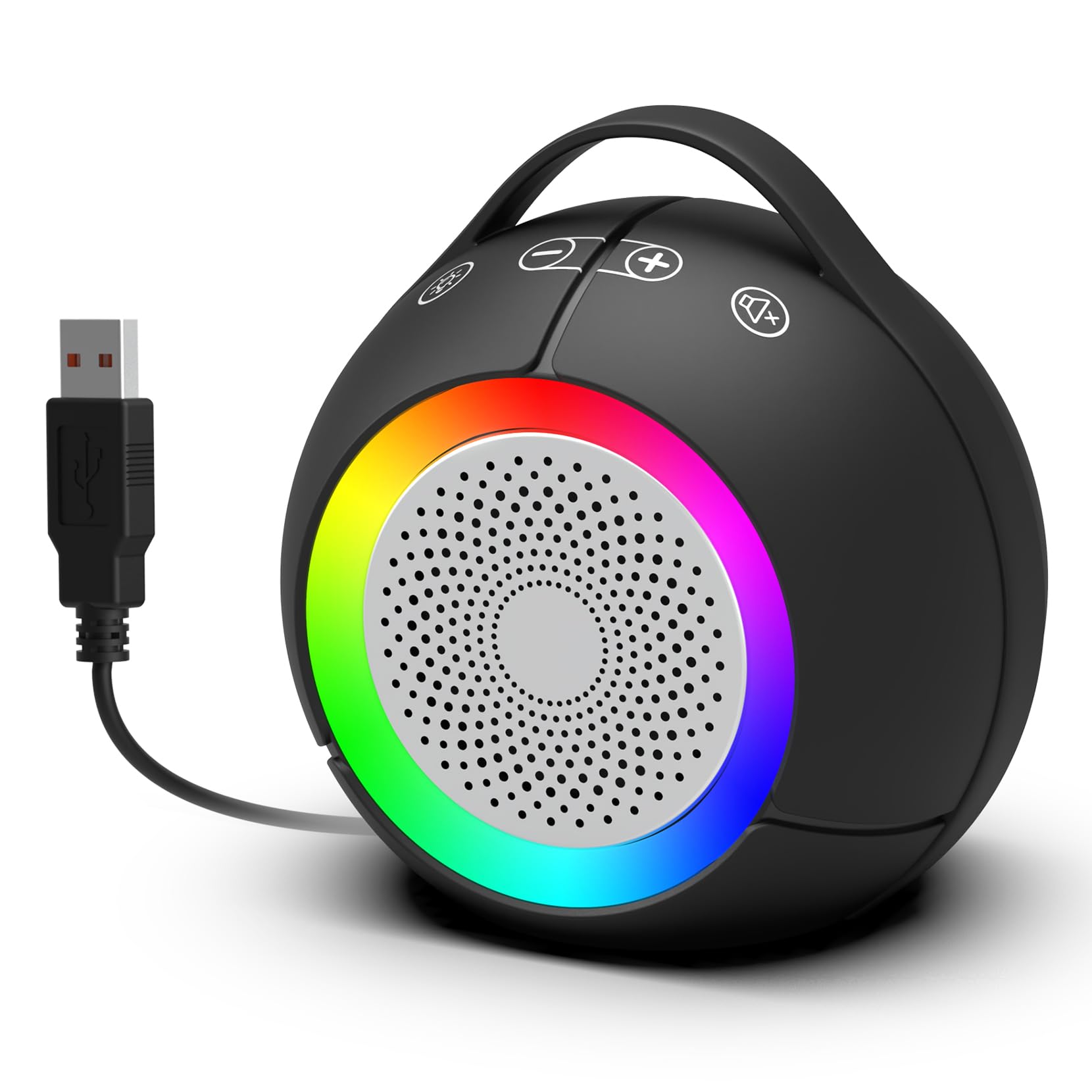 Usb Computer Speakers For Desktop Pc | Portable Plug N Play Laptop Speakers With Dynamic Rgb Light, Ultra Clear Sound, Loud Volu
