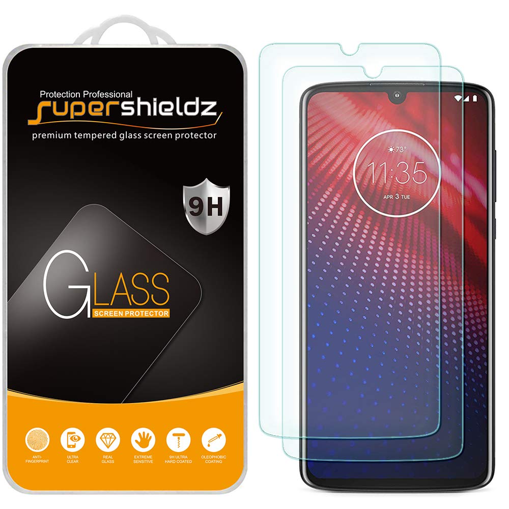 Supershieldz (2 Pack) Designed For Motorola (Moto Z4) Tempered Glass Screen Protector, Anti Scratch, Bubble Free