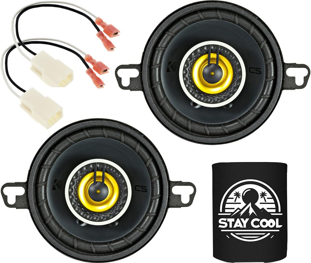 KICKER Speakers 3.5 inch for Chrysler 200 (w/Alpine Amp) 2015-2017 Upgrade Kit - Pair of CS Series with Harness, Coaxial 3 1/2 C