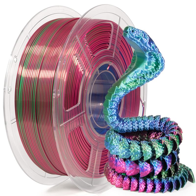 Isanmate Pla Filament 1.75Mm, Tri Colors Pla Filament, Color Change Pla Rainbow Filament, Coextrusion Silk Pla +/  0.02 Mm, 1Kg
