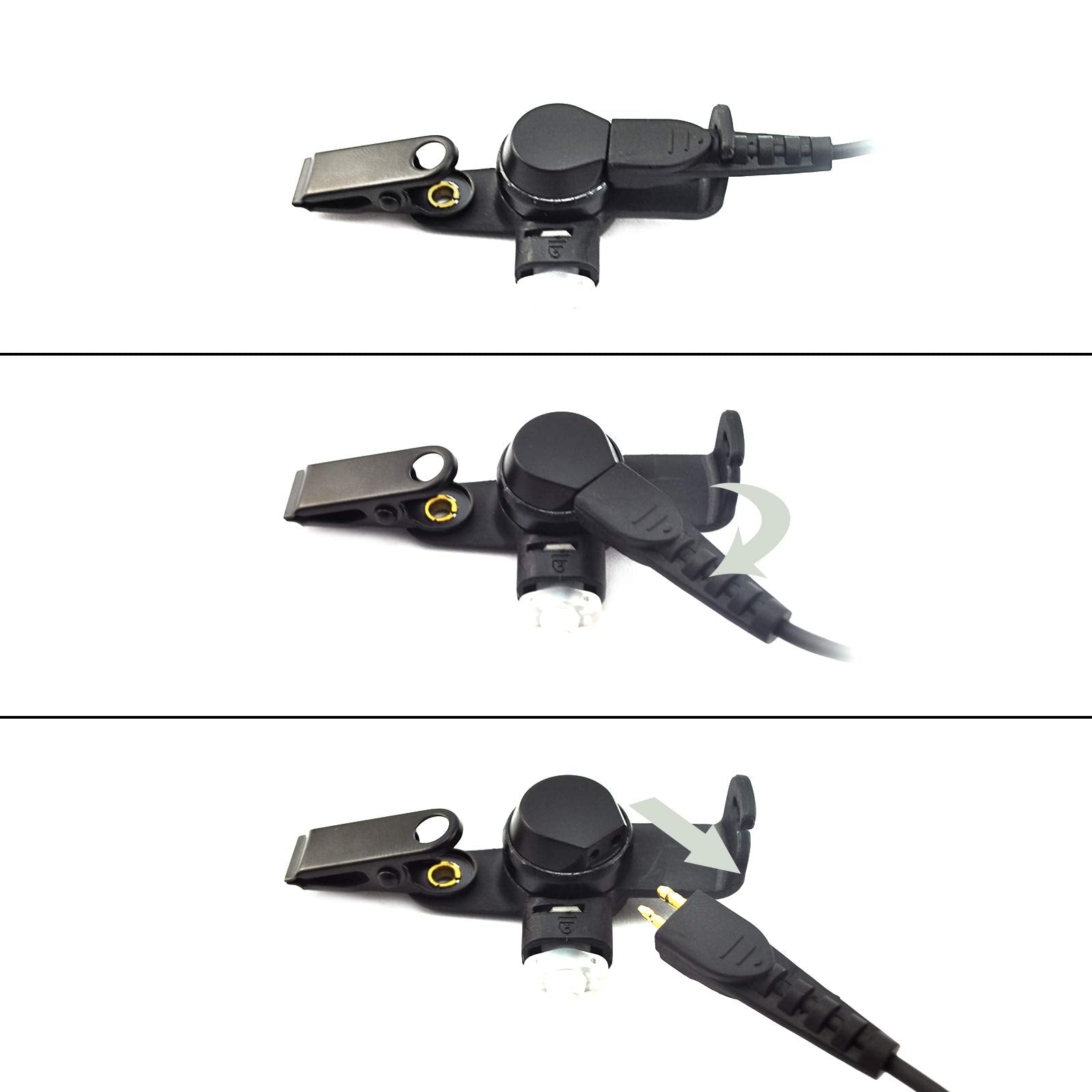 Promaxpower [10 Pack] 1.5 Wire Security & Surveillance Clear Acoustic Tube Earpiece Headset With Ptt Button Mic For Motorola Rad