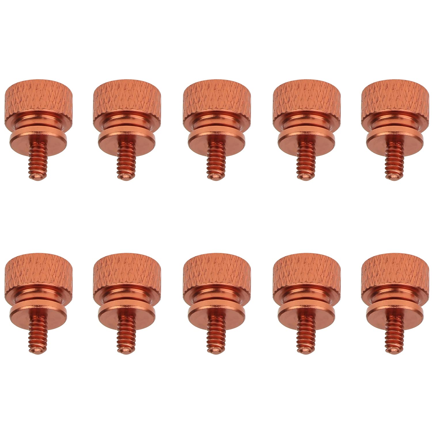 Helifouner 10 Pieces 6 32 Thread, Orange Color Anodized Aluminum Computer Case Thumbscrews, Thumb Screws For Computer Case/Cover