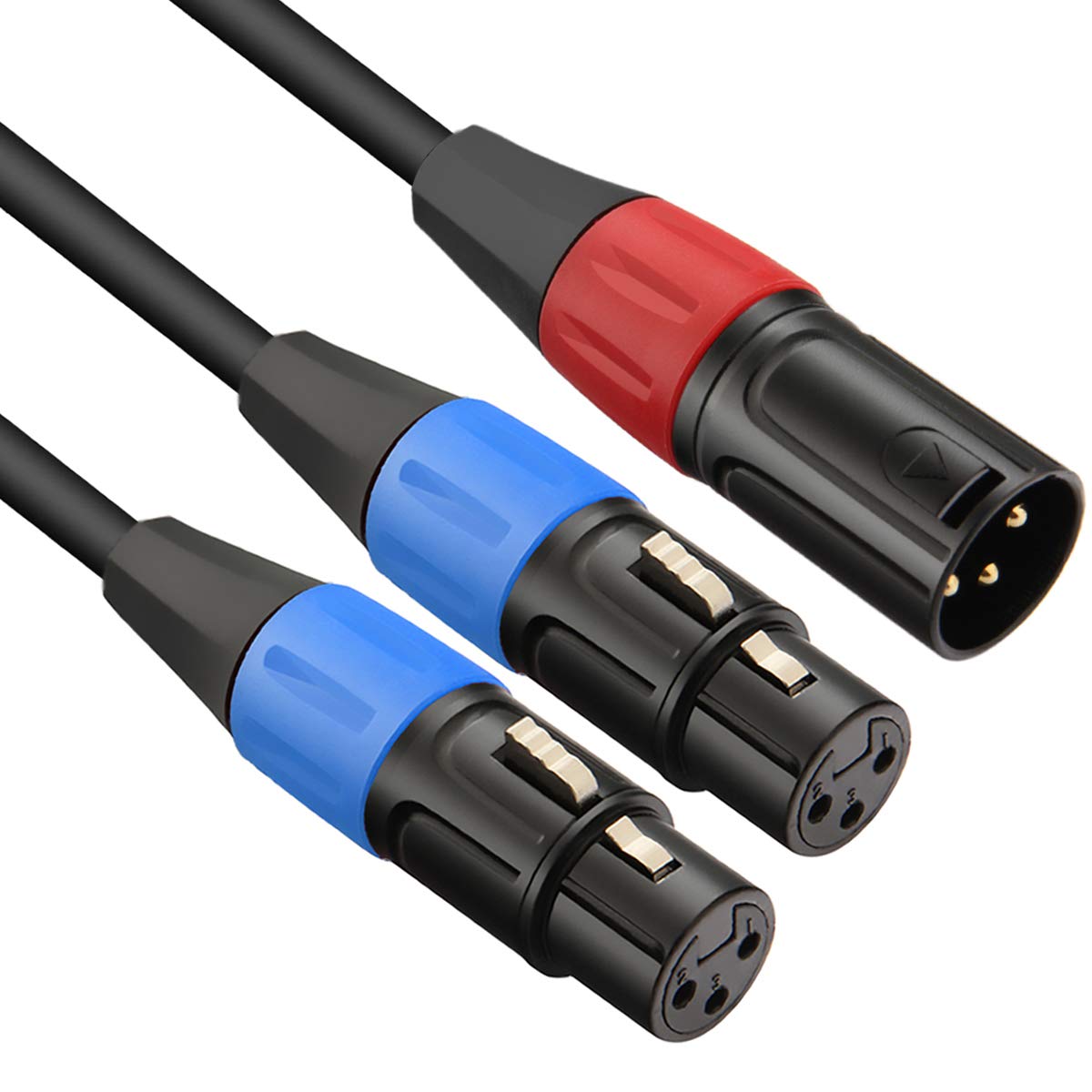 Jomley 1.6Ft Xlr Male To Dual Xlr Female Y Splitter Microphone Cable, Balanced Audio Cable For Mixer, Amplifier, Microphone