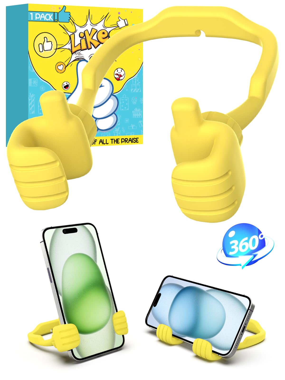 Caldever Cell Phone Holder Thumbs Up Lazy Phone Stand Stocking Stuffers For Adults Teens Boys Girls Kids Women Phone Stand For D