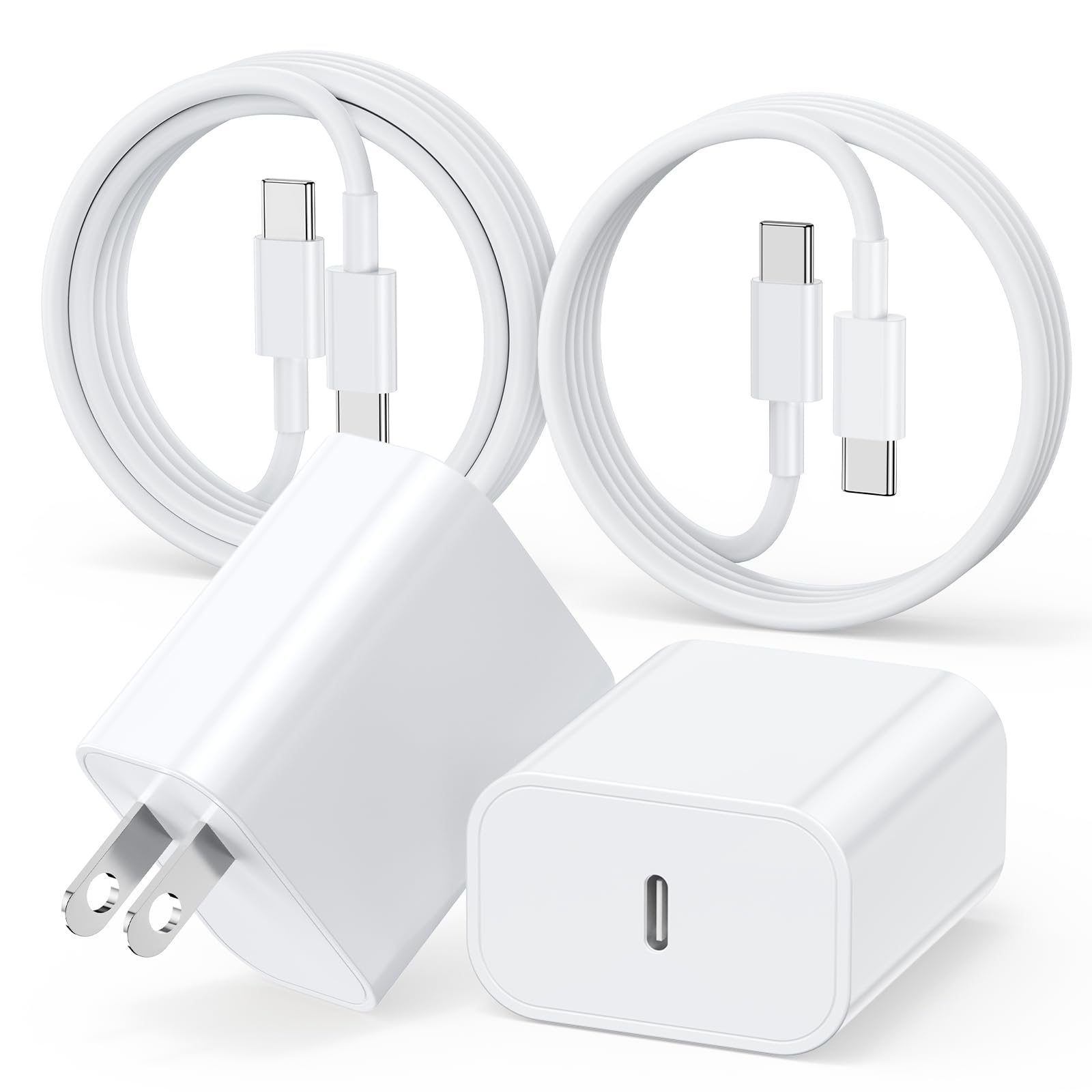 DGVERS 45W Fast Charger for iPhone 16 15 Charger Fast Charging 2Pack, 5+9ft USBC to USBC Cable Cord &45W Type C Block for iPhone