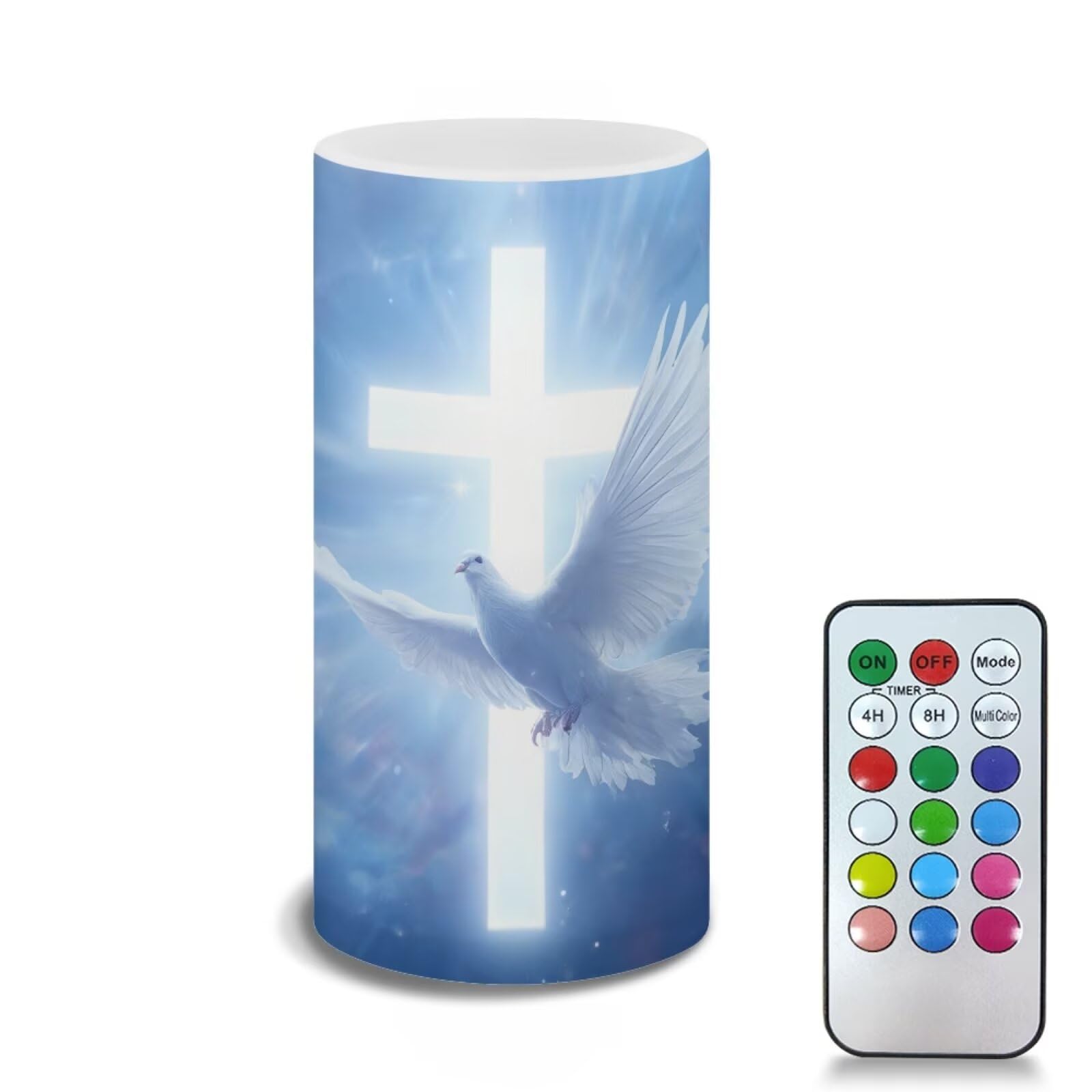 Poceacles Easter Decorations LED Flameless Candles Battery Operated Candles with Remote Control Timer Flickering Wick Pillar Tea