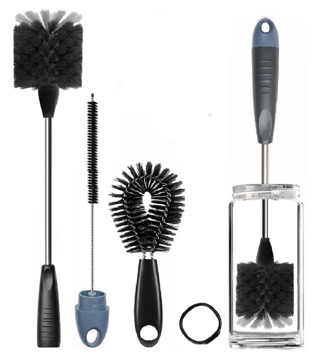 5 In 1 Bottle Cleaner Brush With 14 Inch Long Handle Washing Bottle Cleaning Brushes For Narrow Neck Water Bottles Tumblers Stra