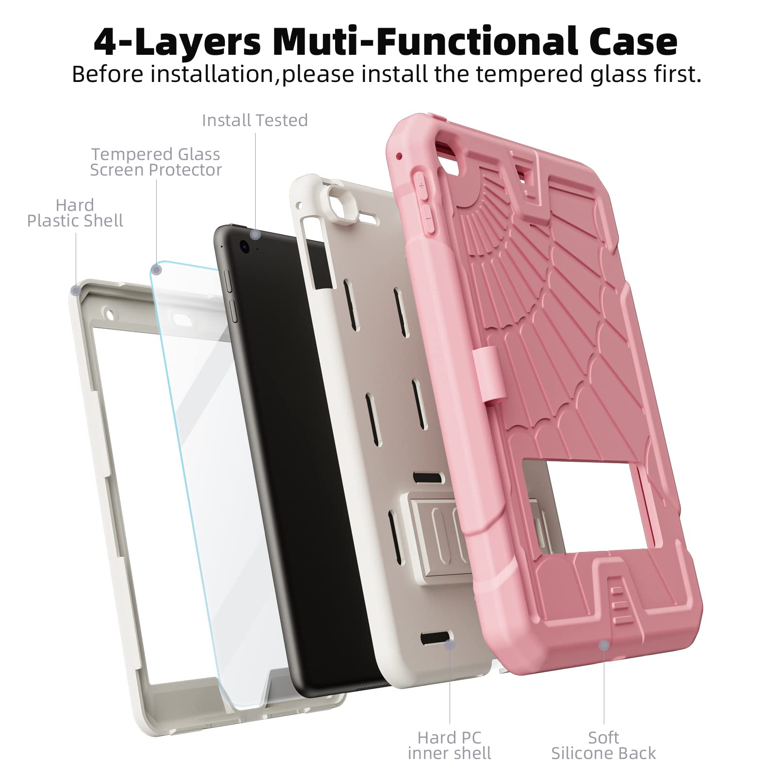 Tsqqst Ipad Mini 5/4 Case For Kids Girls Women | Ipad Mini Case 5Th Generation With Glass Screen Protector&Stylus Pencil Holder&