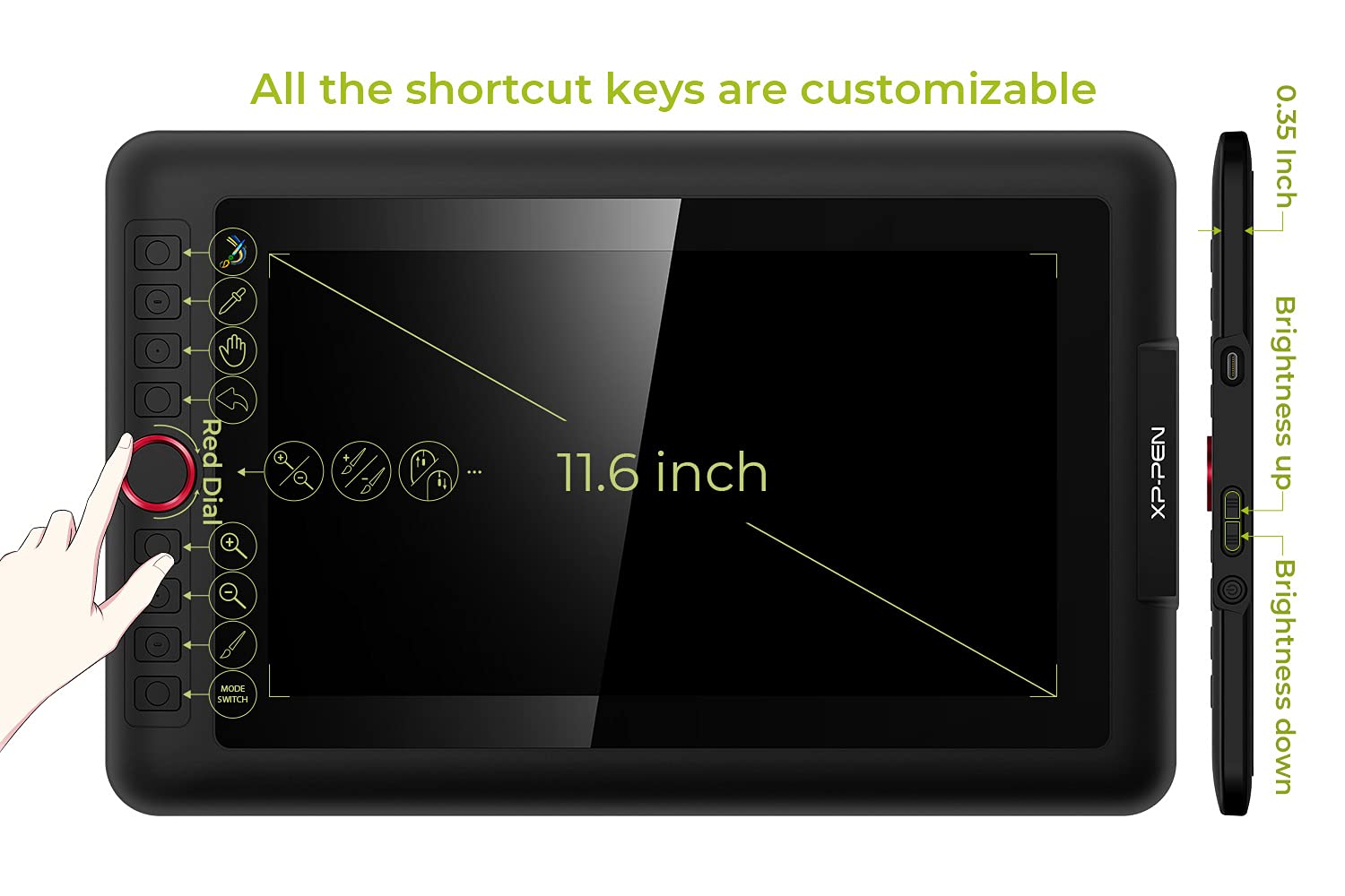 Xppen Artist12 Pro 11.6 Drawing Tablet With Screen Pen Display Full-Laminated Graphics Tablet With Tilt Function Battery-Free St