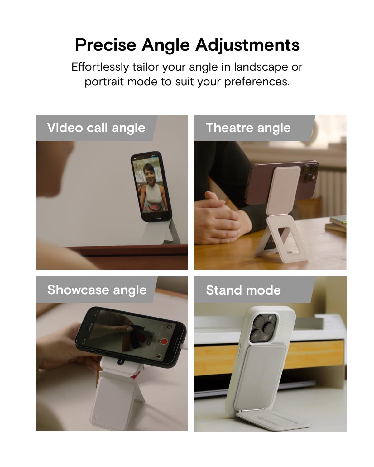 Moft Phone Tripod Stand Compatible With Iphone 16/15/14/13/12 Series, Angle Adjustment & Strong Magnets Phone Stand & Movas Invi