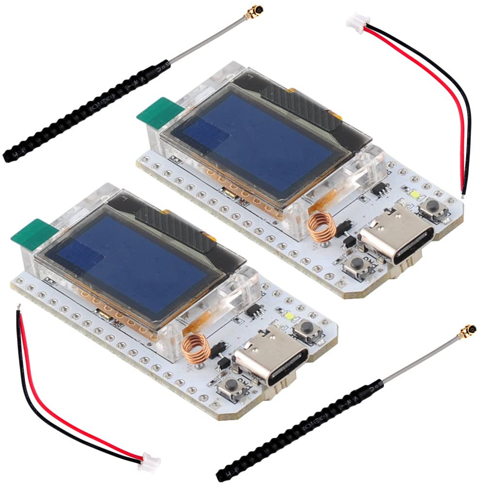 Diymalls 915Mhz Lora Esp32 Oled Board V3 Type C Sx1262 + Lora Antenna Ipx 2Dbi For Arduino Lorawan Iot (Pack Of 2), Not Compatib
