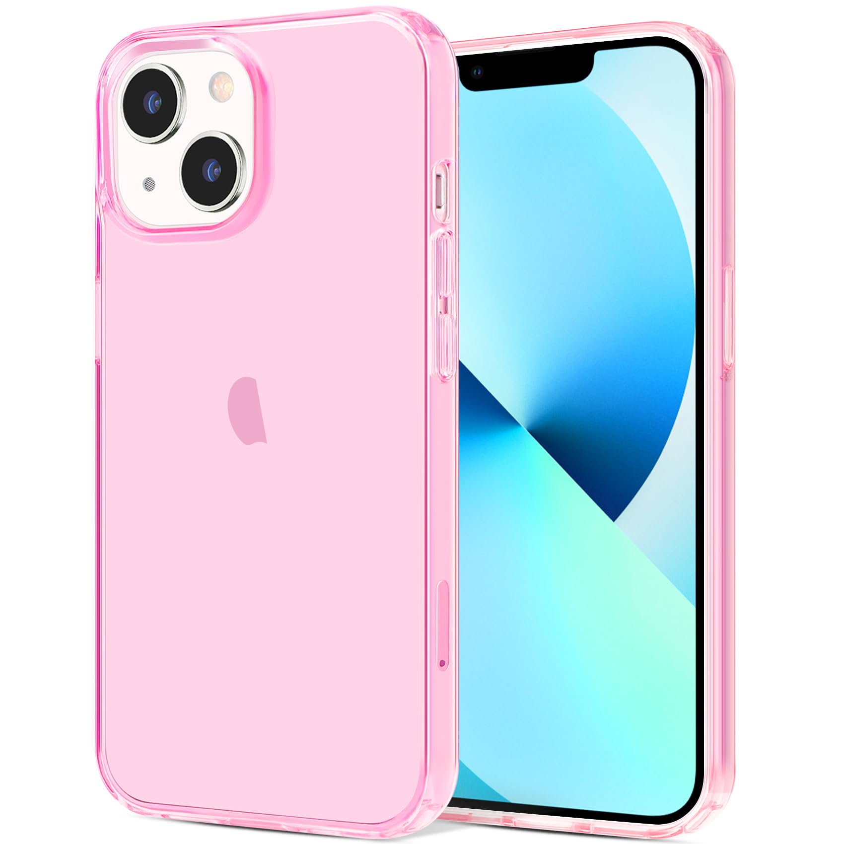 Jjgoo Compatible With Iphone 13 Case, Clear Pink Soft Shockproof Protective Slim Thin Phone Bumper Cover For Iphone 13 6.1 Inch