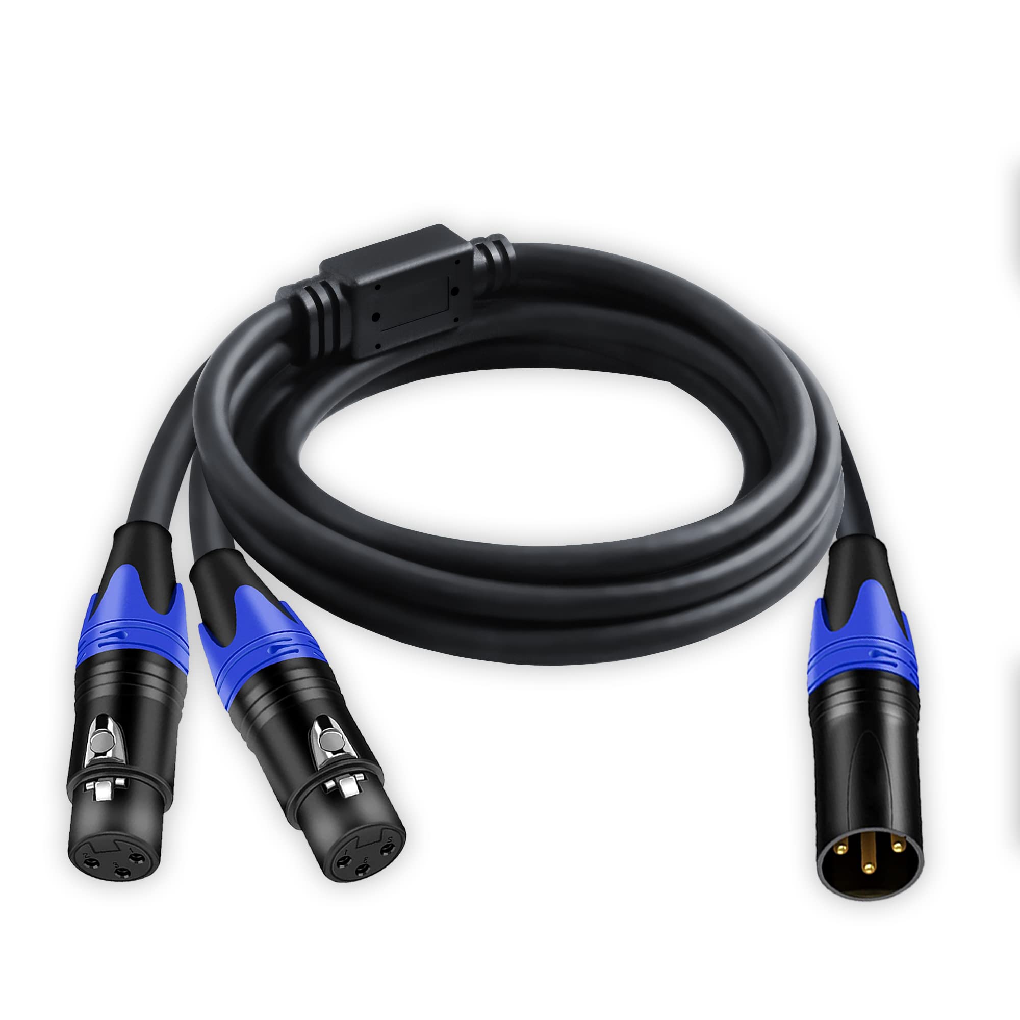 (5Ft / 1 Pack) 1 Male To 2 Female Xlr Y Splitter Micrphone Cable5Ft, 3Pin Xlr Male To Dual Xlr Female Y Splitter Balanced Mic Au