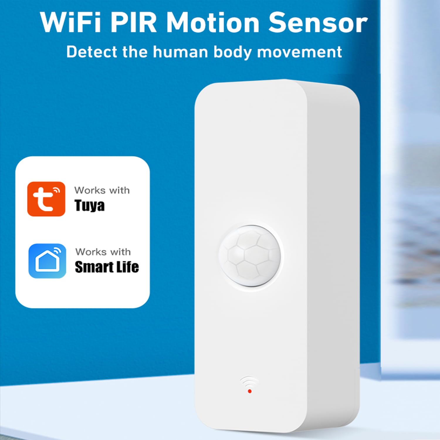 Wifi Pir Motion Sensor: Smart Indoor Motion Detector With App Notification Alerts & Records, Battery Included, Infrared Movement