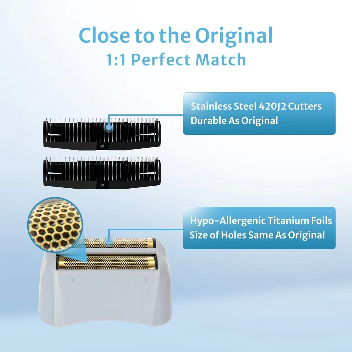 Foil Shaver Replacement Foil Fits For Andis Foil Shaver Ts1 (17150, 17235, 17220) And Ts2 (17200), 1Pack