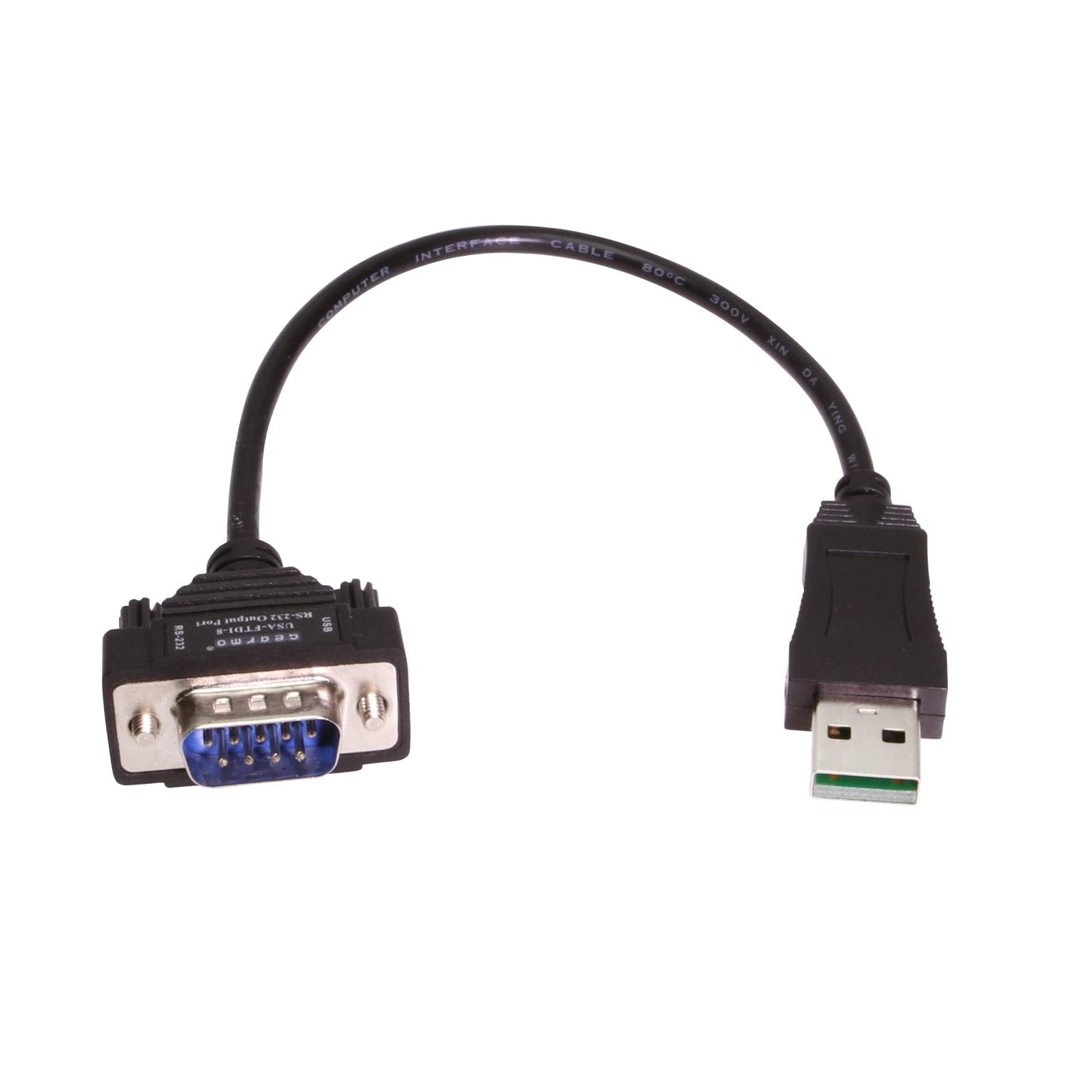 Gearmo Windows 10, 7 64-Bit Compatible Usb To Serial Adapter Rs232 Db9 Short 8 Inch Cable