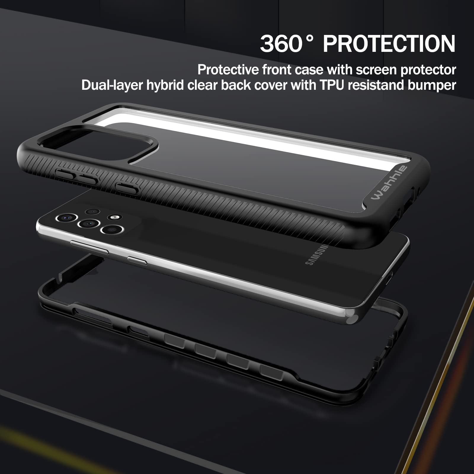 Wahhle Compatible With Samsung Galaxy A33 5G Case, Full Body Protection Phone Cover With Screen Protector Shockproof Tpu Bumper