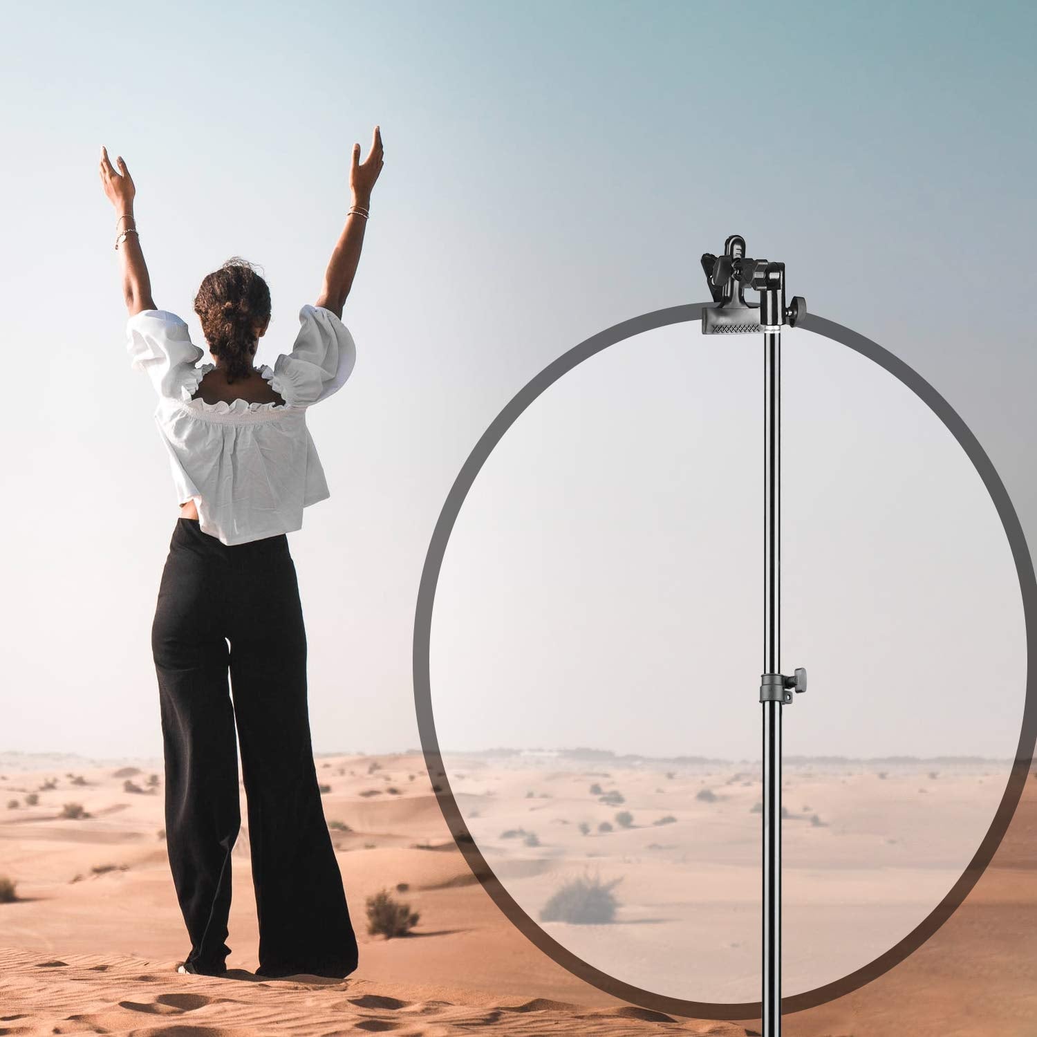 Emart 8.5Ft Photography Green Screen Background Reflector Light Stand With 5/8'' Heavy Duty Clamp Reflector Holder, For Reflecto