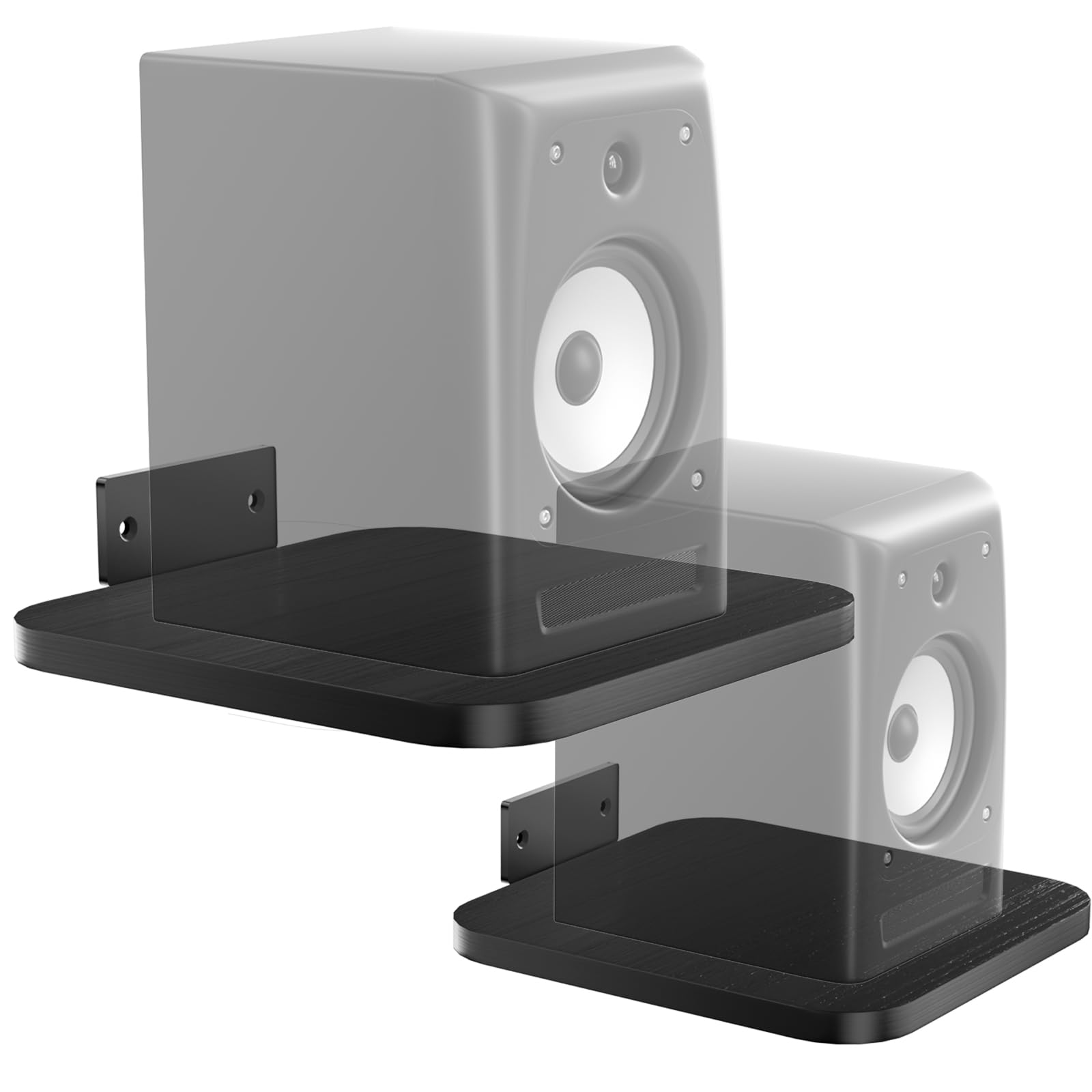 WALI Speaker Wall Mount, Heavy Duty Bookshelf Speaker Floating Wall Shelves, Surround Sound Speakers Stand for Living Room, Home