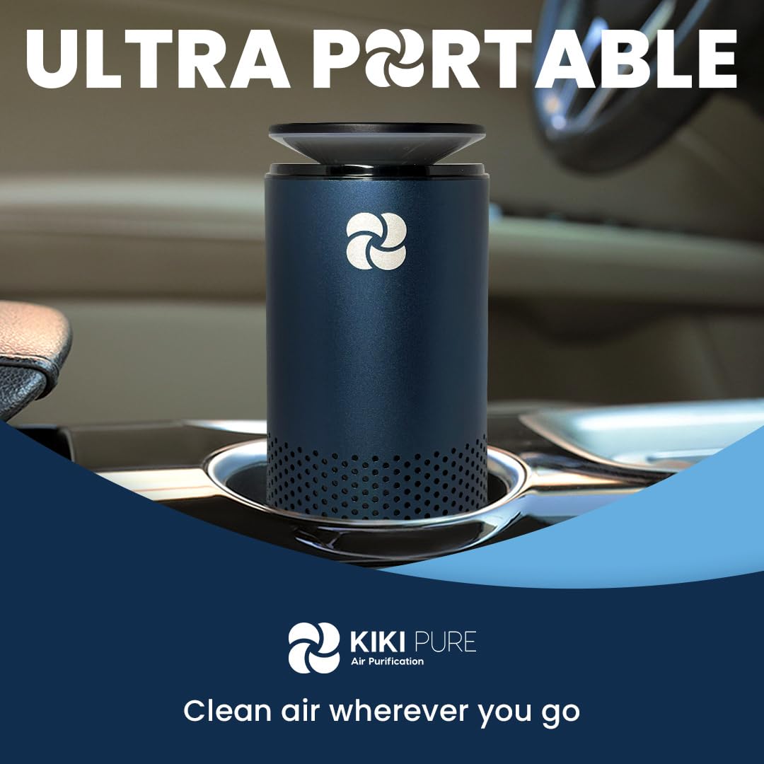 Kiki Pure A2 Uv & Hepa Portable Air Purifier   5.6In Tall, 11 Oz. Ideal For Travel, In Car, Mini Air Purifier, Rose Gold.