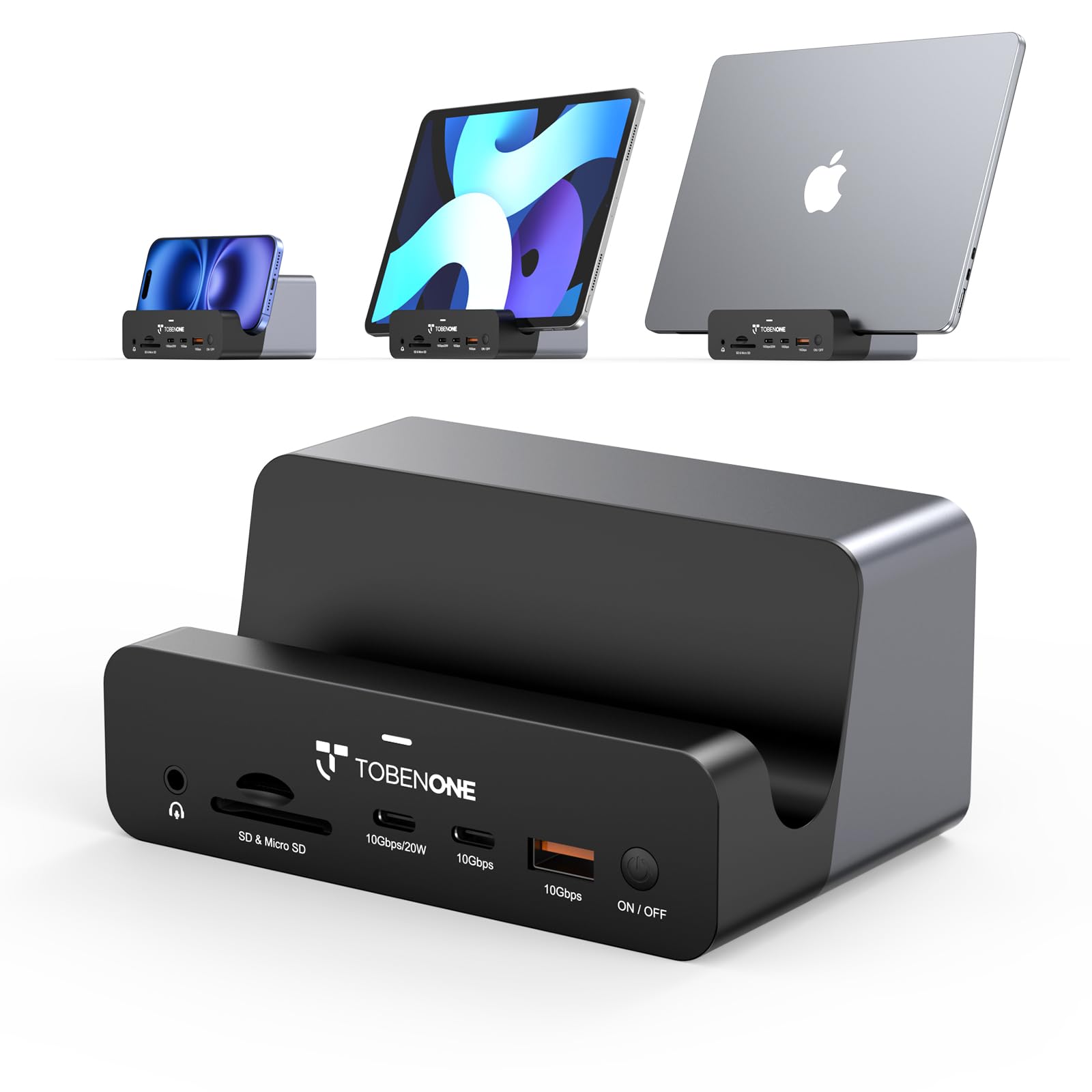 TobenONE 18-in-2 MacBook Docking Station Dual Monitor 4K@60Hz, 150 Power Adapter, 20W Charging, USB C Docking Station with 2 HDM