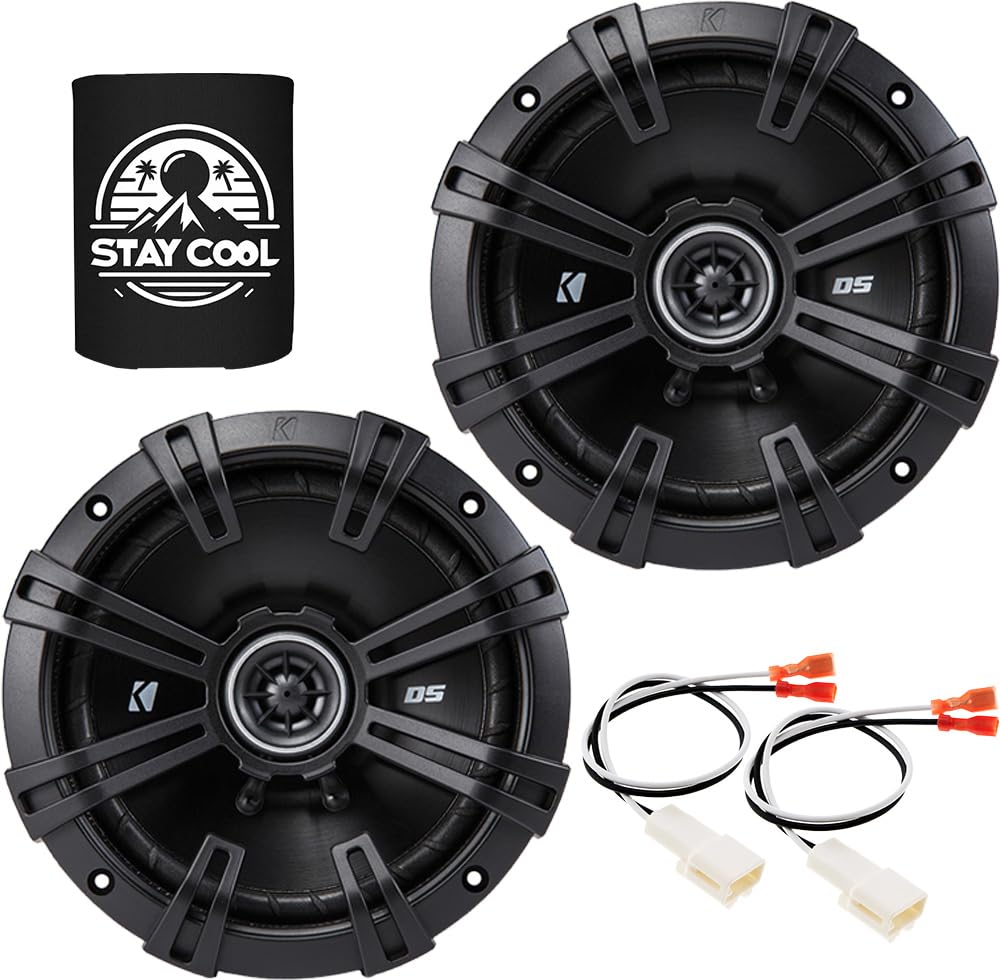 KICKER Front Door 6.5 Speakers Kit for Toyota Camry (Sedan) 1992-2001 Upgrade Kit - Pair of DS Series 6 1/2 Inch Coaxial Speaker