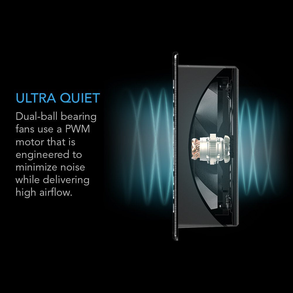 Ac Infinity Airframe T7 Black, High Airflow Cooling Fan System 17'', Exhaust Airflow, For Av Equipment Rooms, Closets, And Enclo