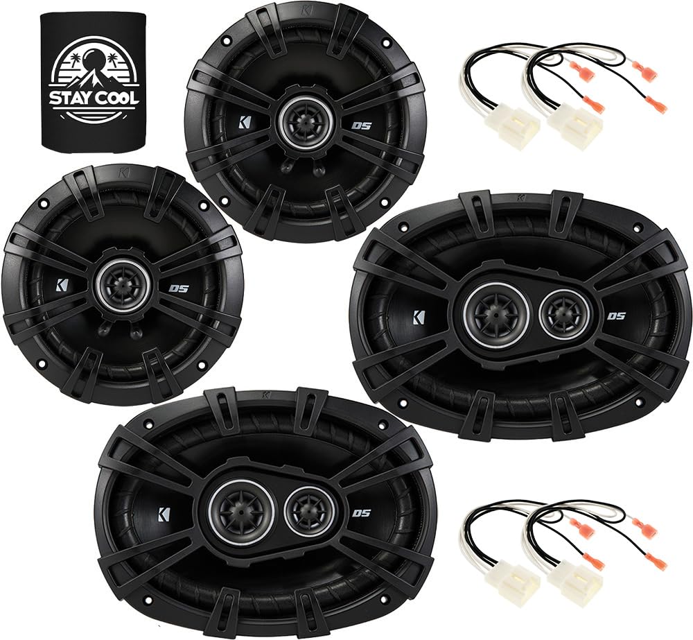 KICKER Speakers 6.5 & 6X9 inch for Ford F-150 2015-2024 Upgrade Kit - 4 Pack of DS Series with Harness, Car Audio Front and Rear
