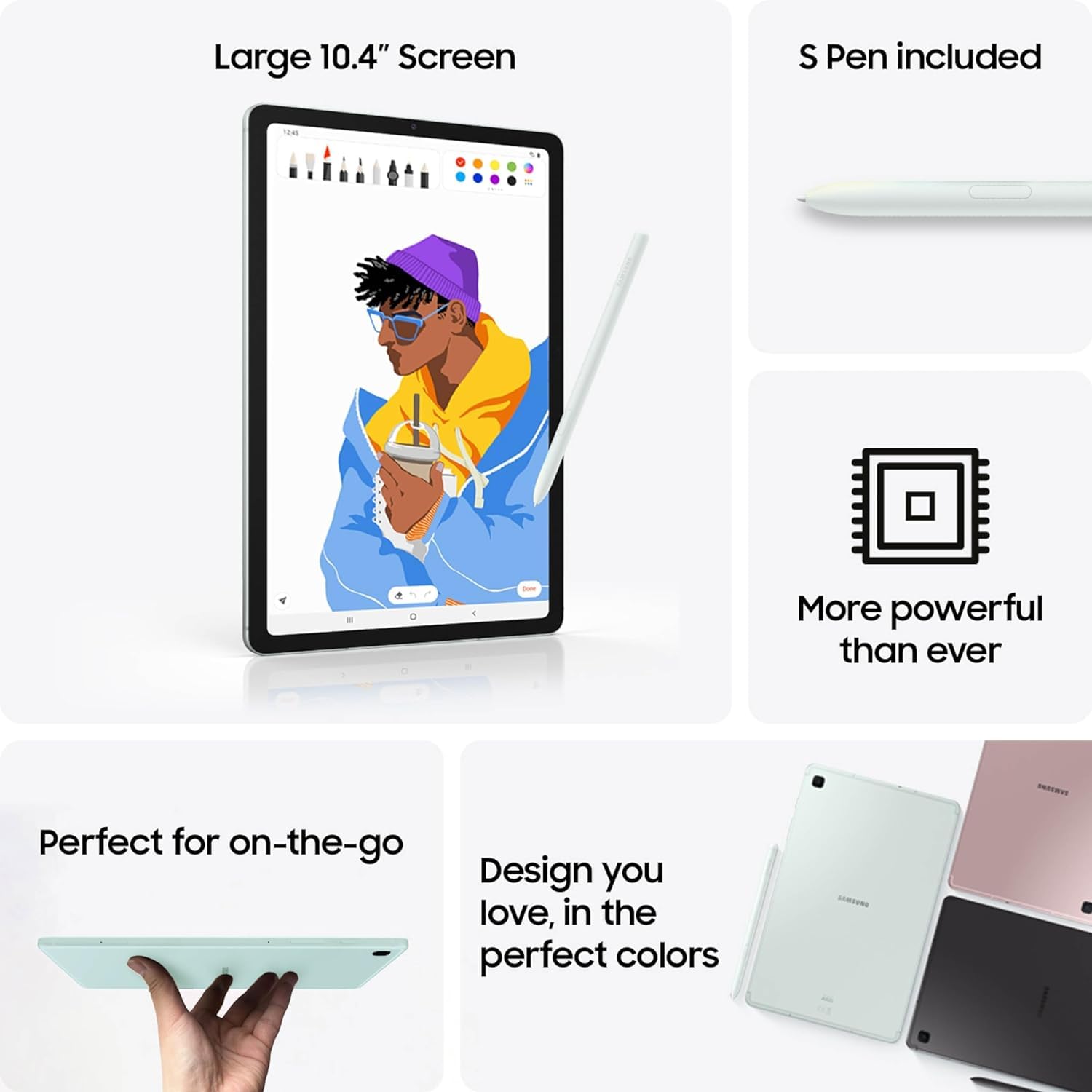 Samsung Galaxy Tab S6 Lite 10.4 64Gb (2024 Model - International Version) Wifi Android Tablet With S Pen (Mint)