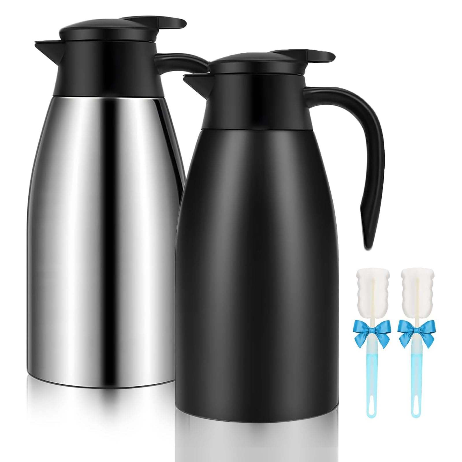 Gearroot 2Pcs 68Oz Thermal Coffee Carafe, Insulated Coffee Carafes For Keeping Hot, Thermos For Hot Drinks Coffee Thermos For Ke