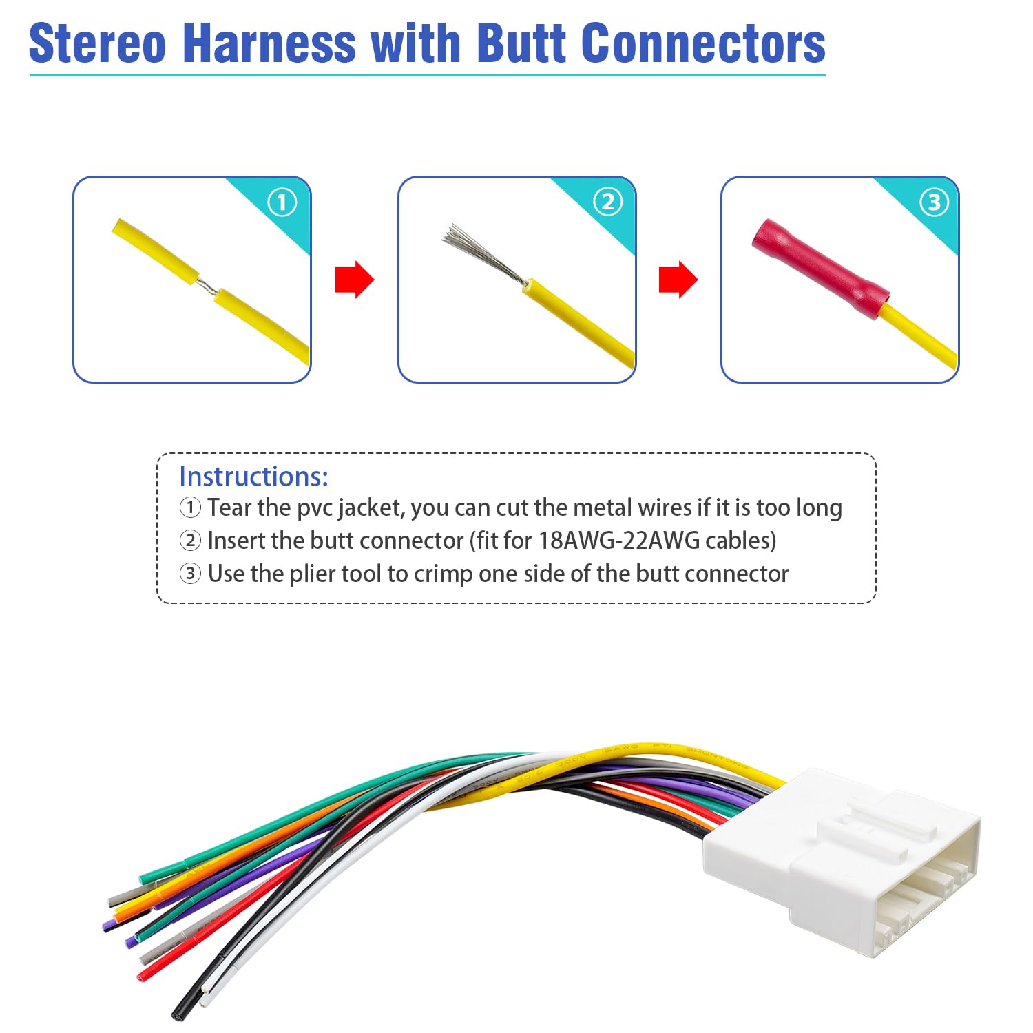 Jayubien 20Pin Radio Wire Harness For Nissan Stereo Adapter Compatible With Altima Frontier Xterra Pathfinder Rogue Subaru Stere