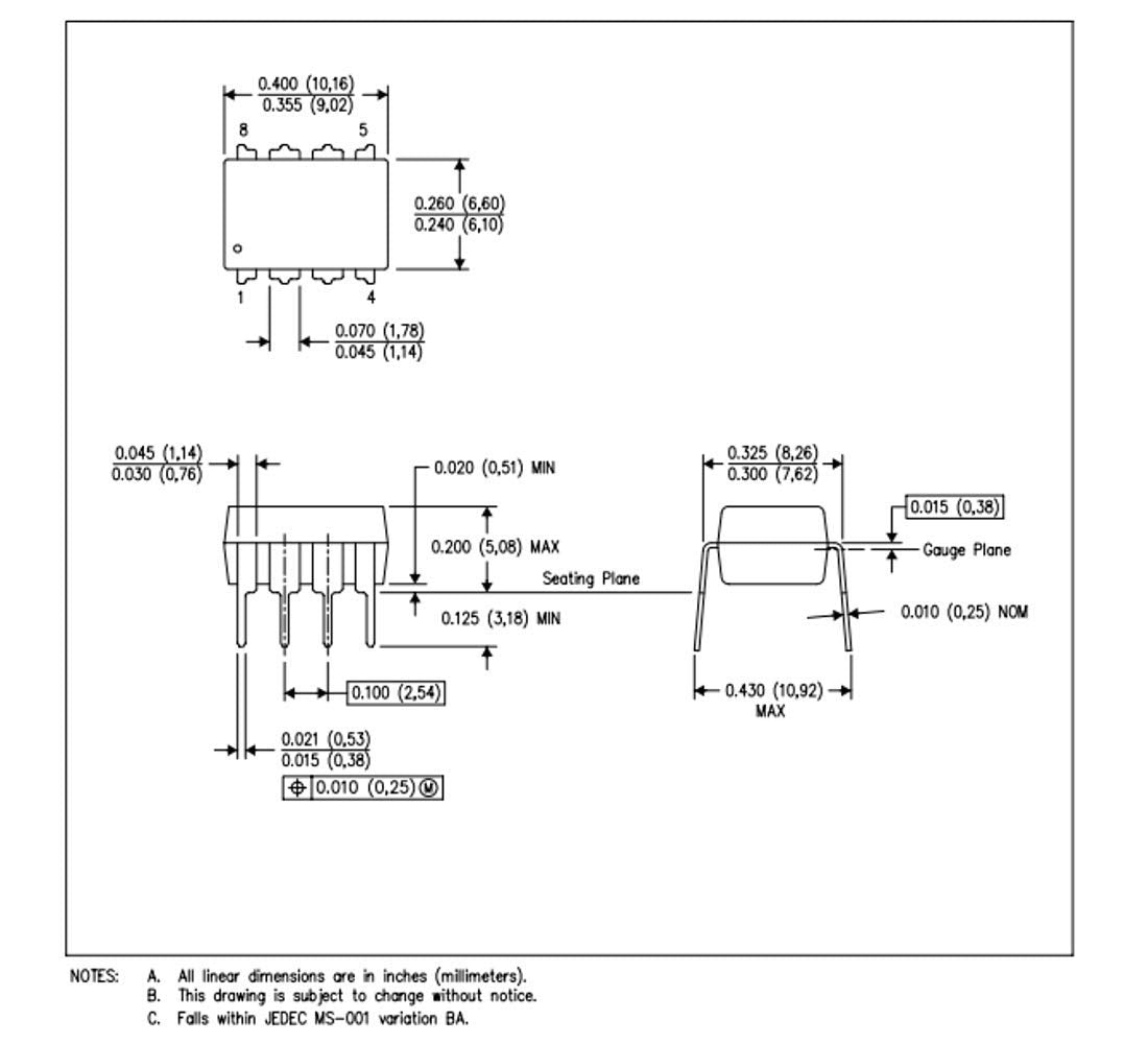 Bridgold 20Pcs Lm386N Lm386 Low Voltage Audio Power Amplifier 300Khz, 8 Pin Pdip Mono,Dip 8