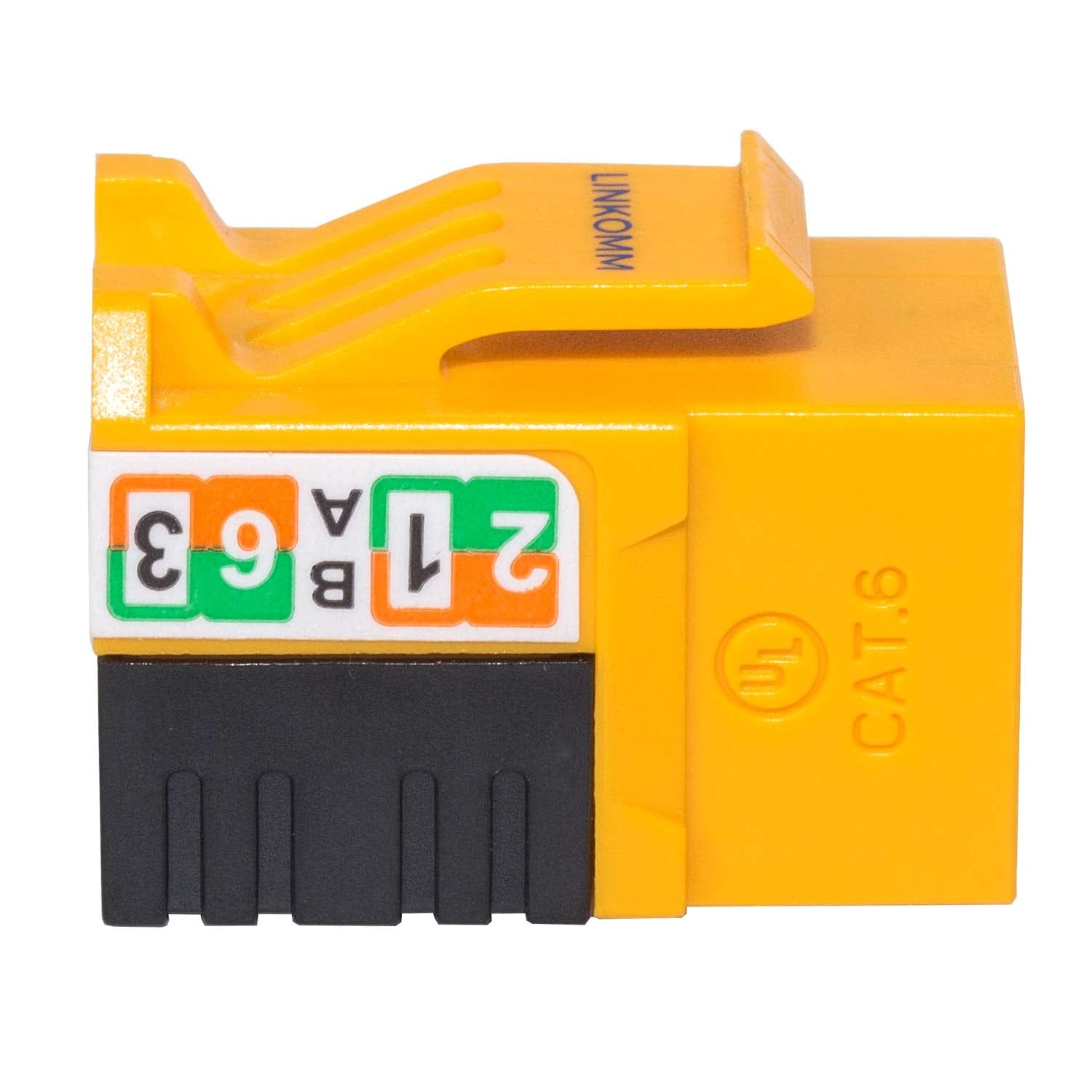 Linkomm 10 Pack Rj45 Cat6 Slim Profile Utp Unshielded Keystone Jack (Yellow)