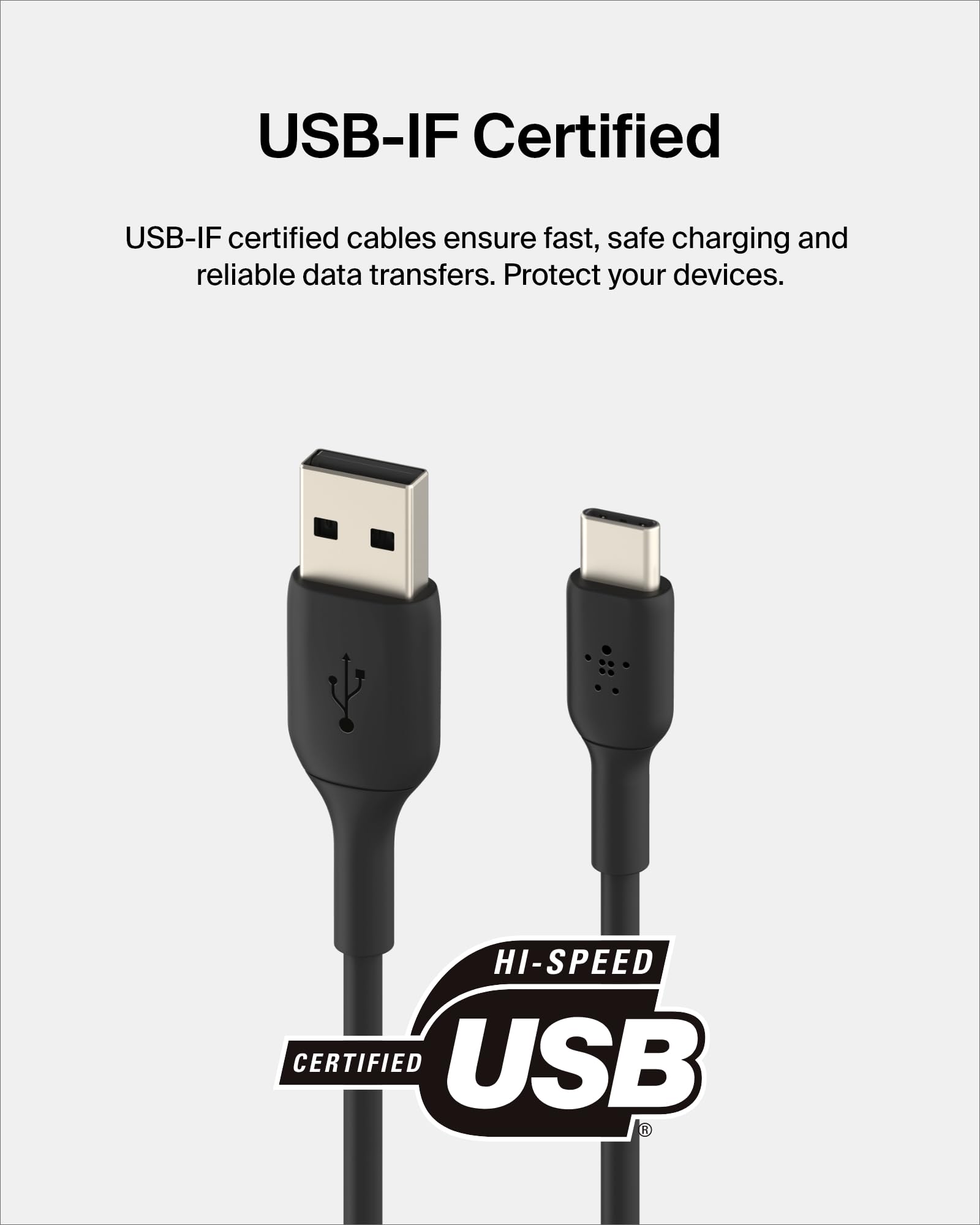 Belkin BoostCharge USB C Cable (6.6ft/2M), USB C to USB A Cable, USB Type C Cable for iPhone 16 Series, Samsung Galaxy S25, S24, Pixel 9, iPad Pro, Nintendo Switch, Carplay, & More   Black (2 Pack)