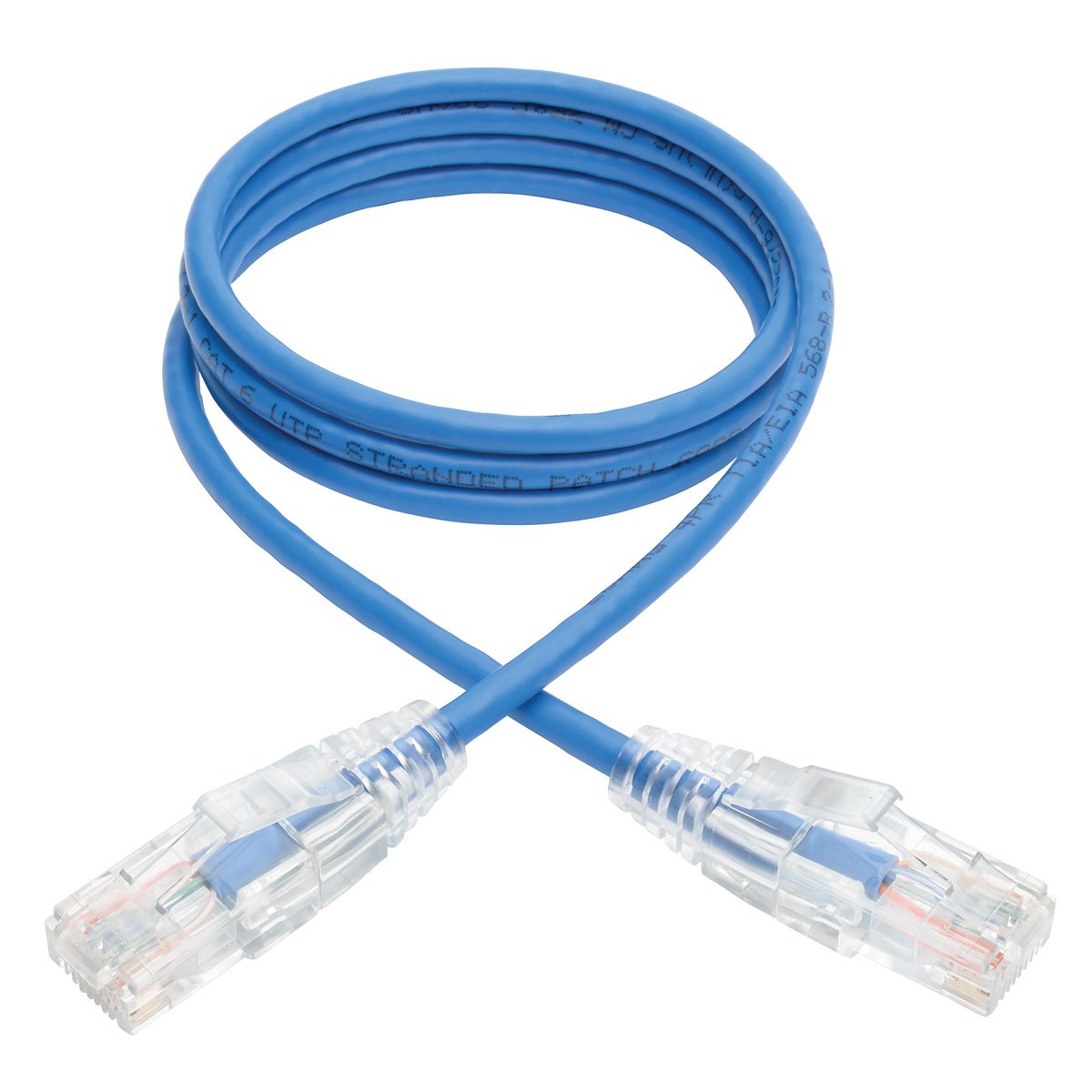 Tripp Lite Cat6 Gigabit Patch Cable, Rj45 M/M, Gigabit, Snagless, Utp, Molded, Slim, Blue, 3 Ft. (N201 S03 Bl)