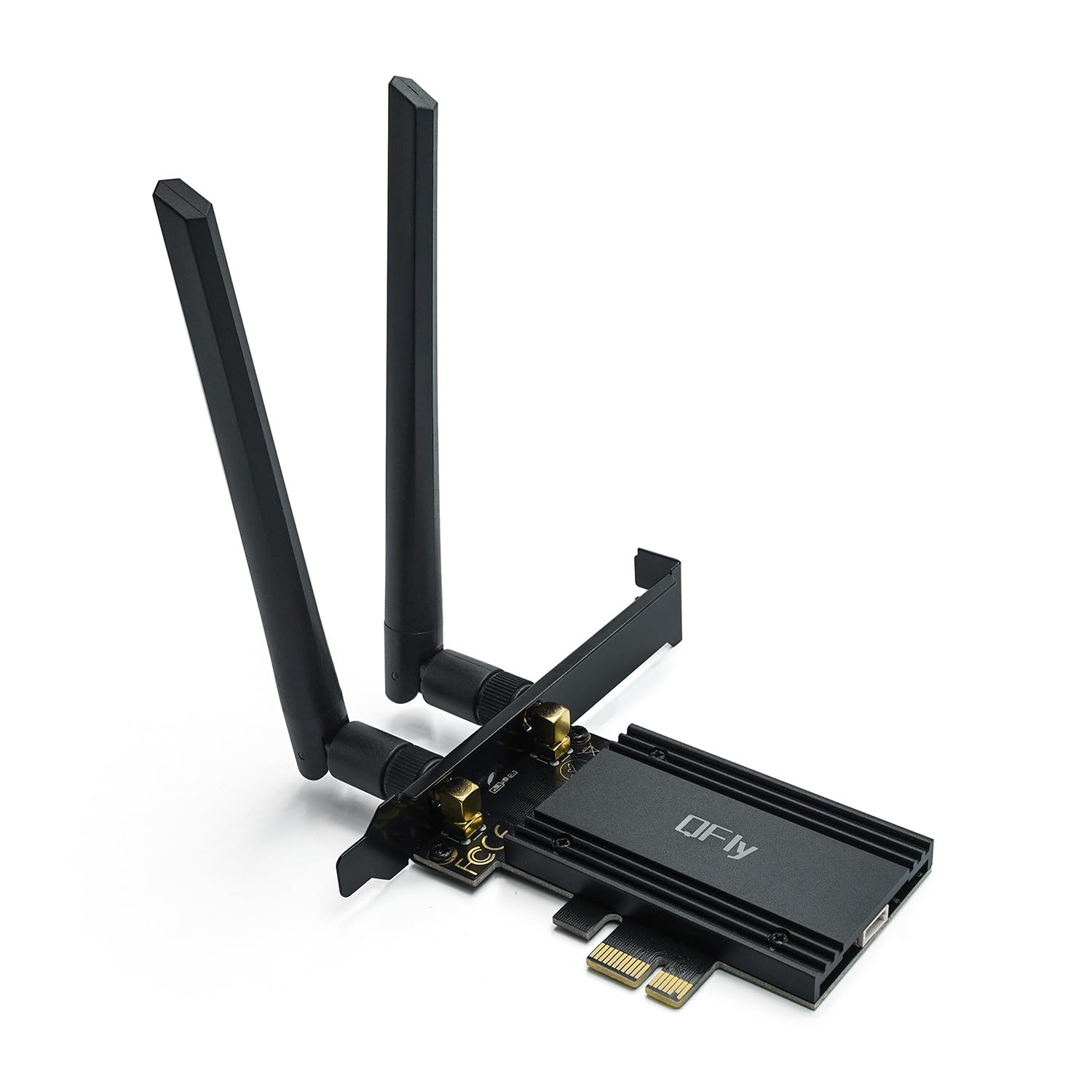 Qfly Pcie Wifi 6E Card, Ax210 Network Card Adapter For Pc Gaming, Bluetooth 5.3, Tri Band (802.11Ax) 5400Mbps 6Ghz Wireless Lan