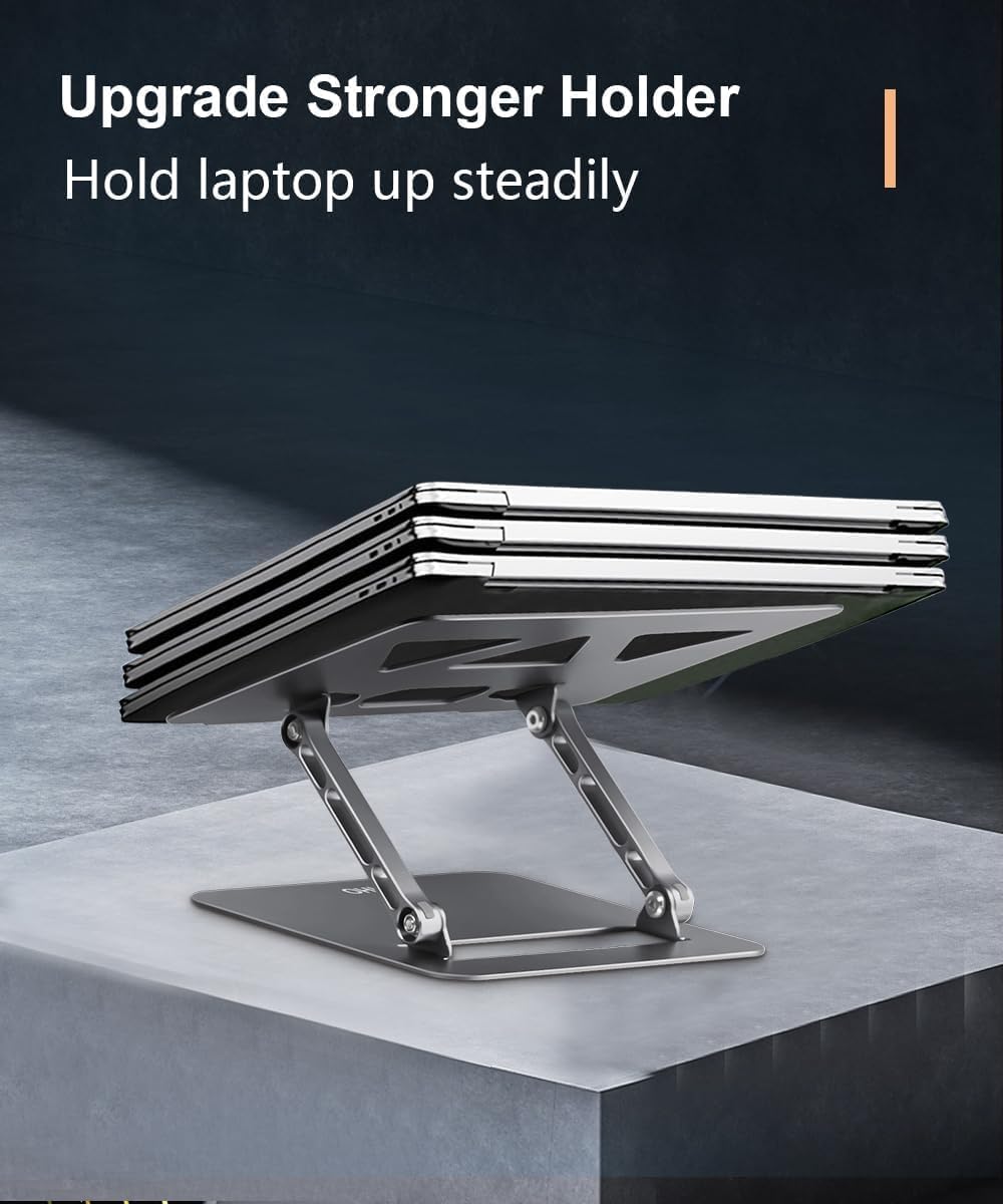 Aoviho Adjustable Laptop Stand For Desk,Portable Laptop Stand Holder And Riser,Foldable Aluminum Notebook Computer Stands For Ma
