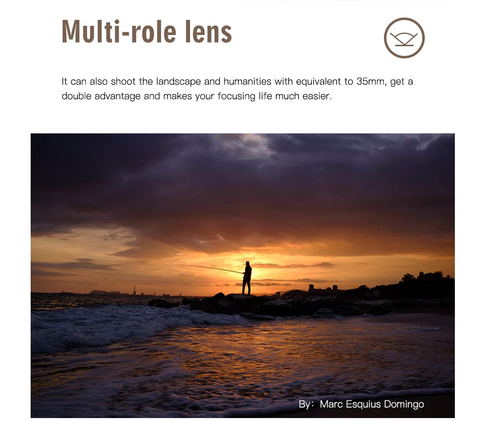 Ttartisan 23Mm F1.4 Aps C Manual Focus Camera Lens For Sony E Mount A5000 A5100 A6000 A6100 A6300 A6400 A6500 A6600 Nex 3 Nex 3N Nex 3R Nex 5T Nex 5R Nex 5 A7Iv A7R5 A7S A9 Ii A1