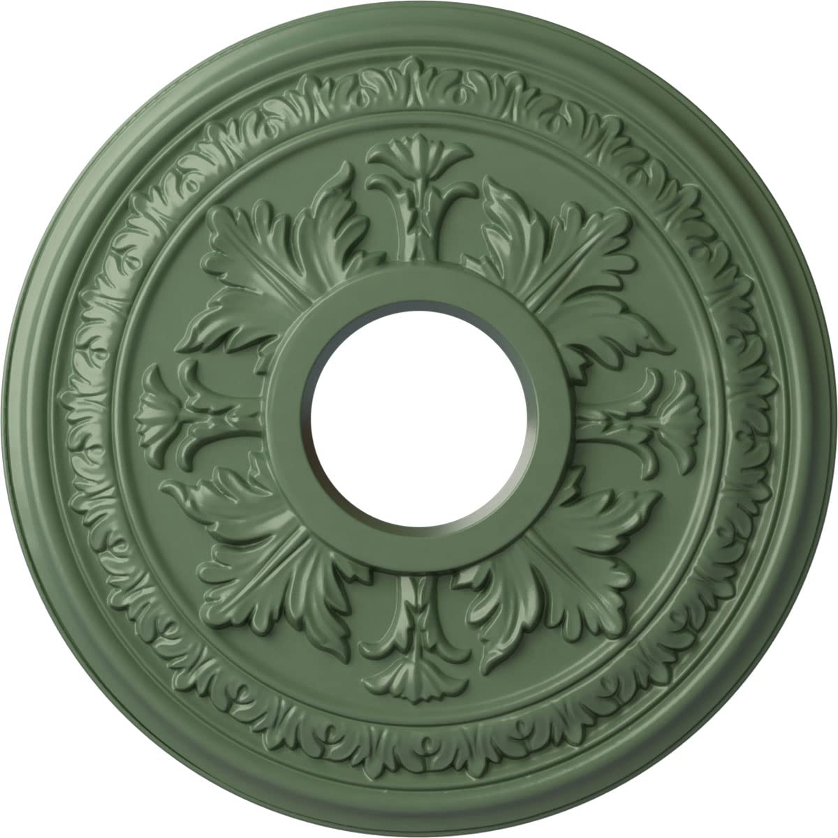15 3/8OD x 4 1/4ID x 1 1/2P Baltimore Ceiling Medallion (Fits Canopies up to 5 1/2), Hand-Painted Athenian Green
