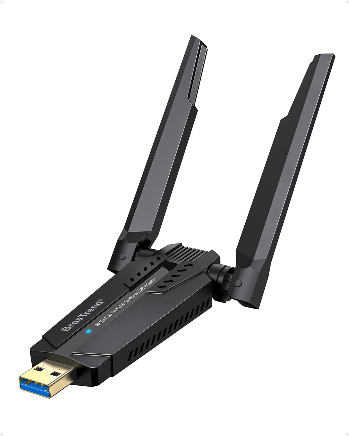 Brostrend Axe5400 Wifi 6E Usb Adapter, Tri Band Long Range Usb Wifi Adapter For Desktop Pc Laptop 6Ghz 2402Mbps + 5Ghz 2402Mbps 