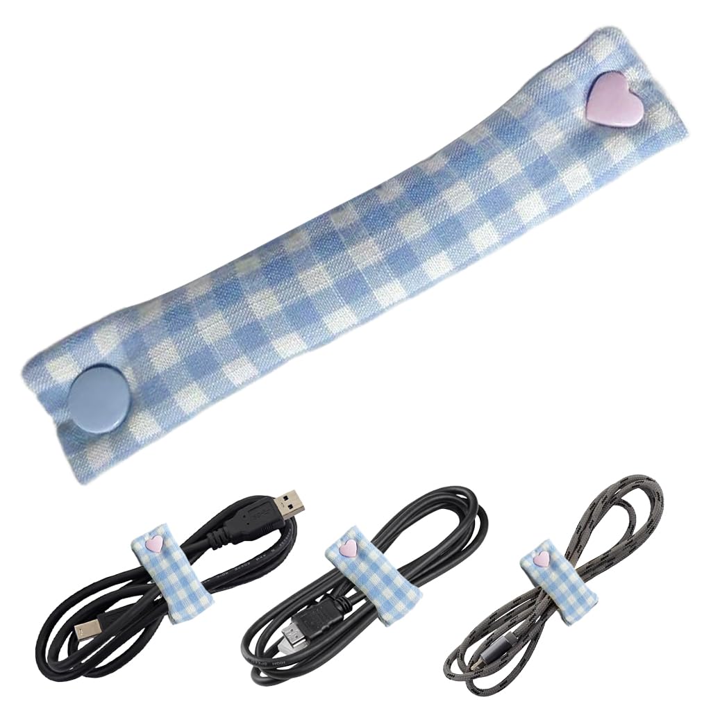 Ofifo Cable Holder Strap, Padded Cotton Cable Tie With Snap Closure