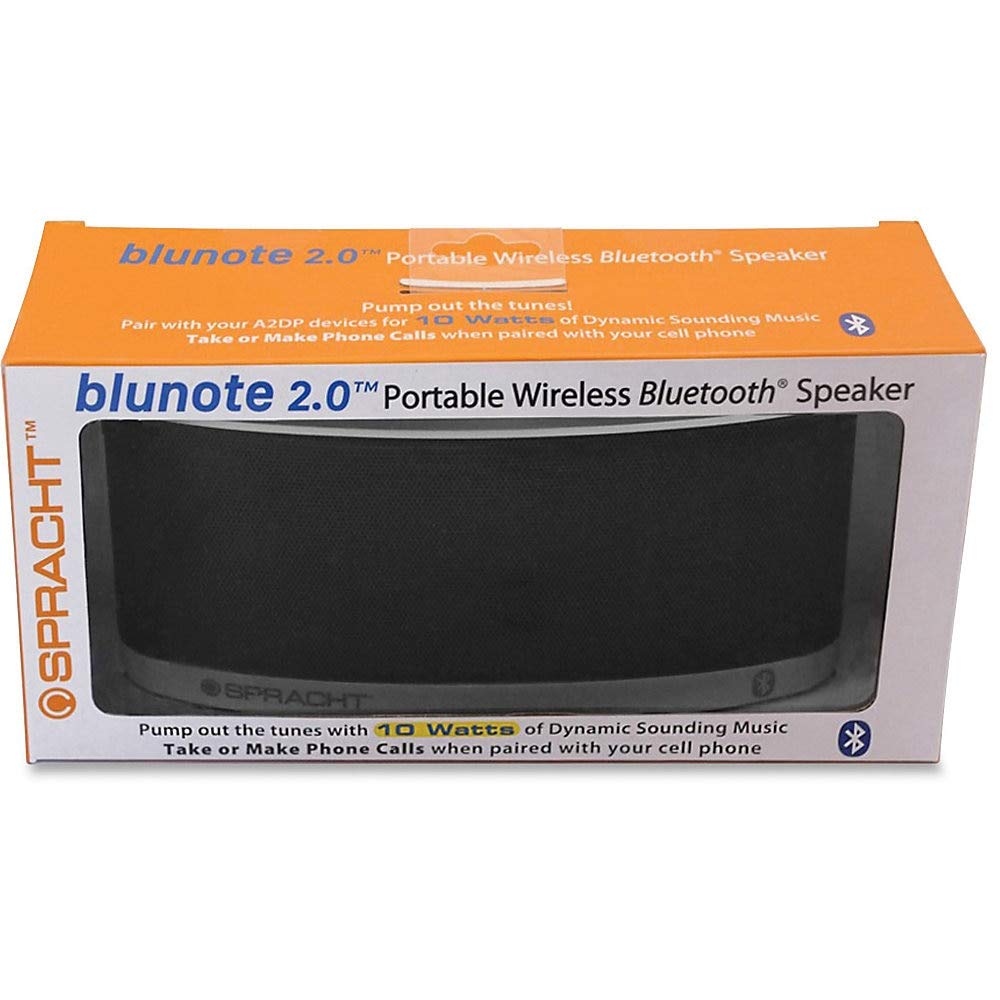 Spracht Blunote 2.0 Portable 10 Watt Wireless Bluetooth Speaker For Music And Voice, Black