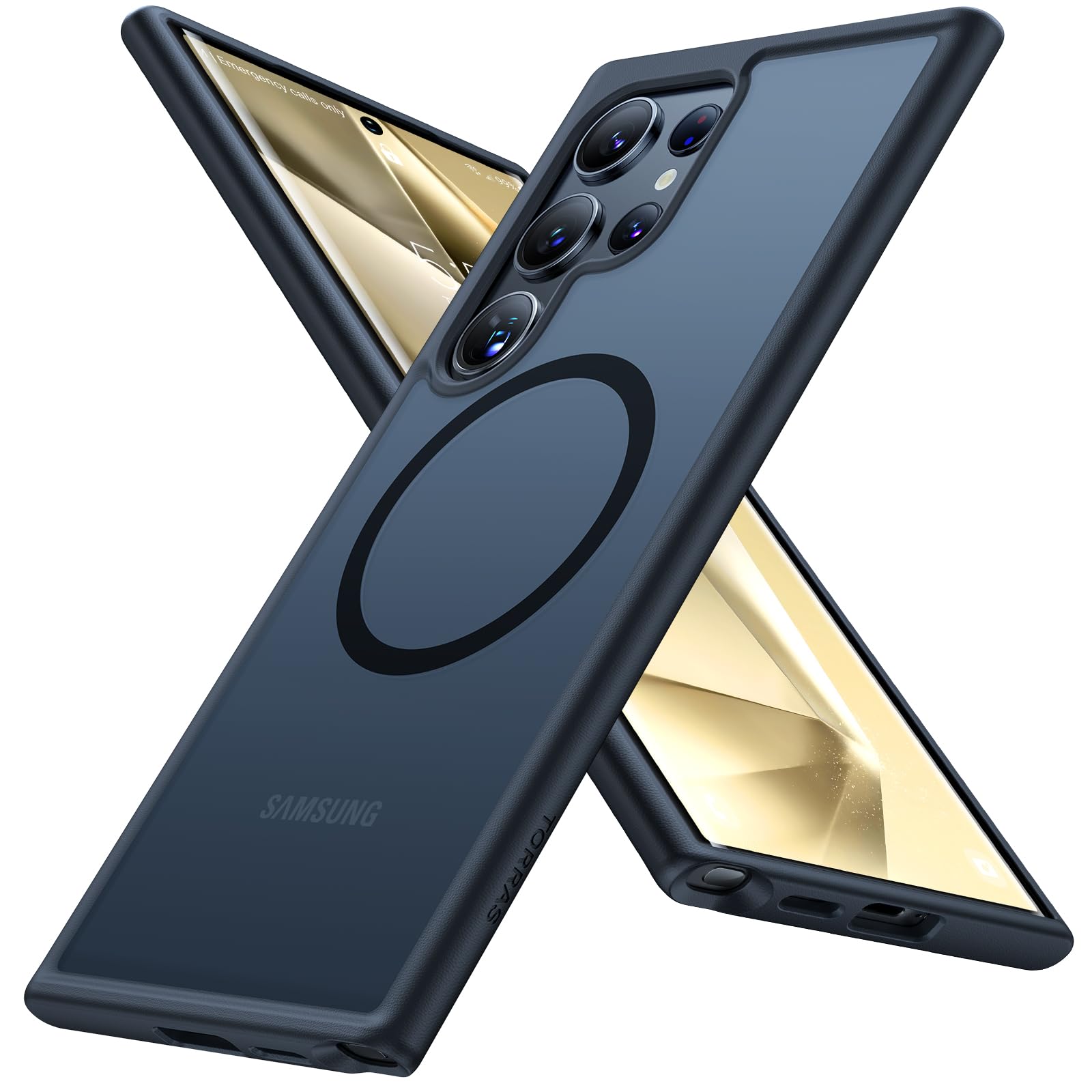 Torras Magnetic Shockproof For Samsung Galaxy S24 Ultra Case, [18N Mighty Magnetic] [12Ft Military Grade Drop Tested] [Compatibl